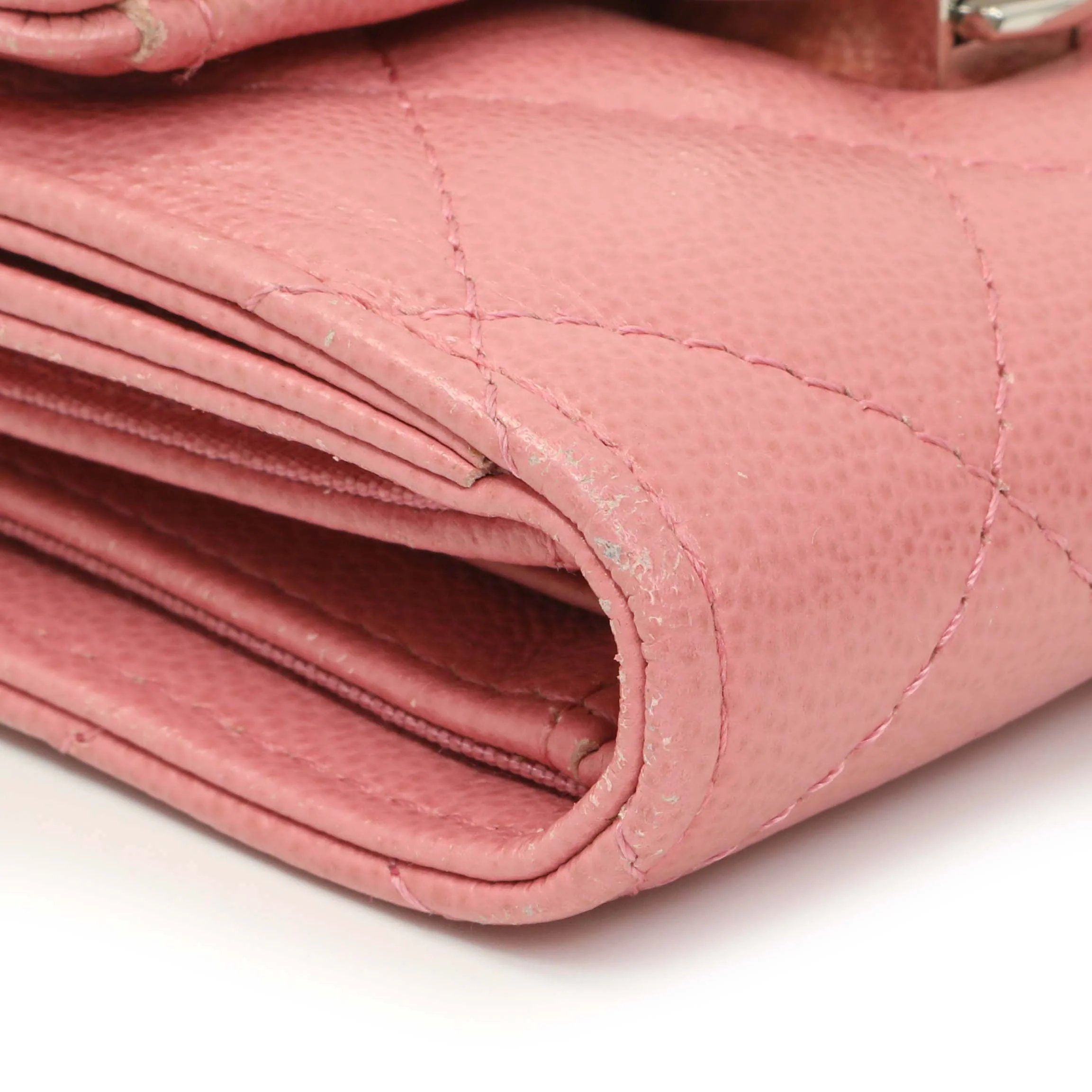 Chanel Pink Quilted Grained Calfskin CC Box Flap Wallet - Image 4
