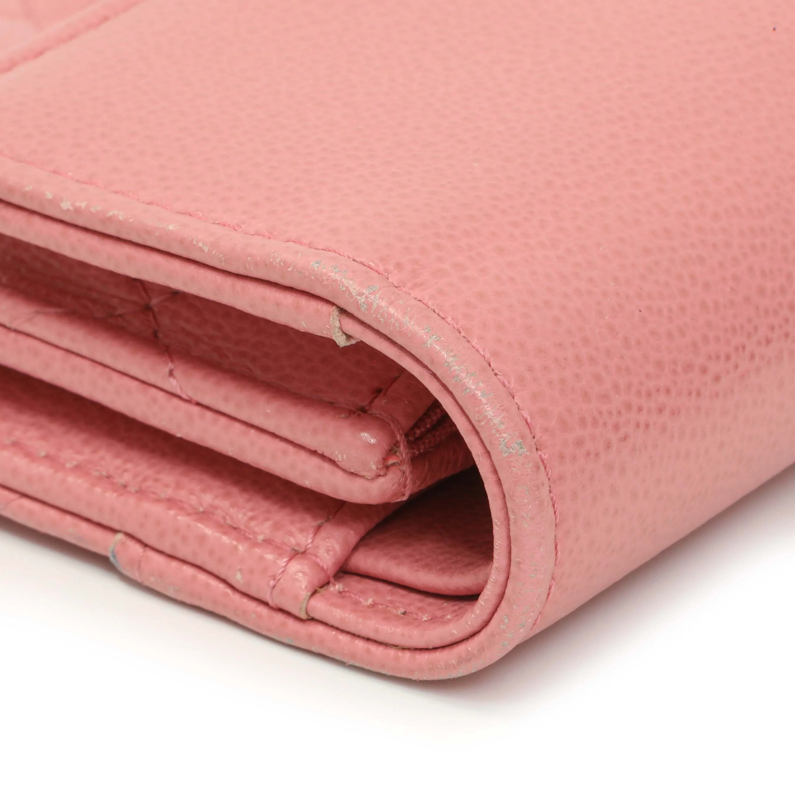 Chanel Pink Quilted Grained Calfskin CC Box Flap Wallet - Image 6