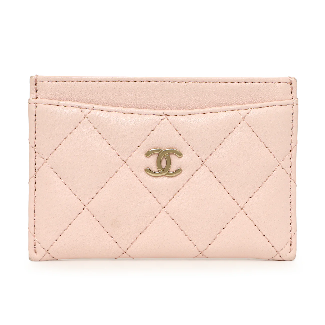 Chanel Pink Quilted Lambskin Card Holder