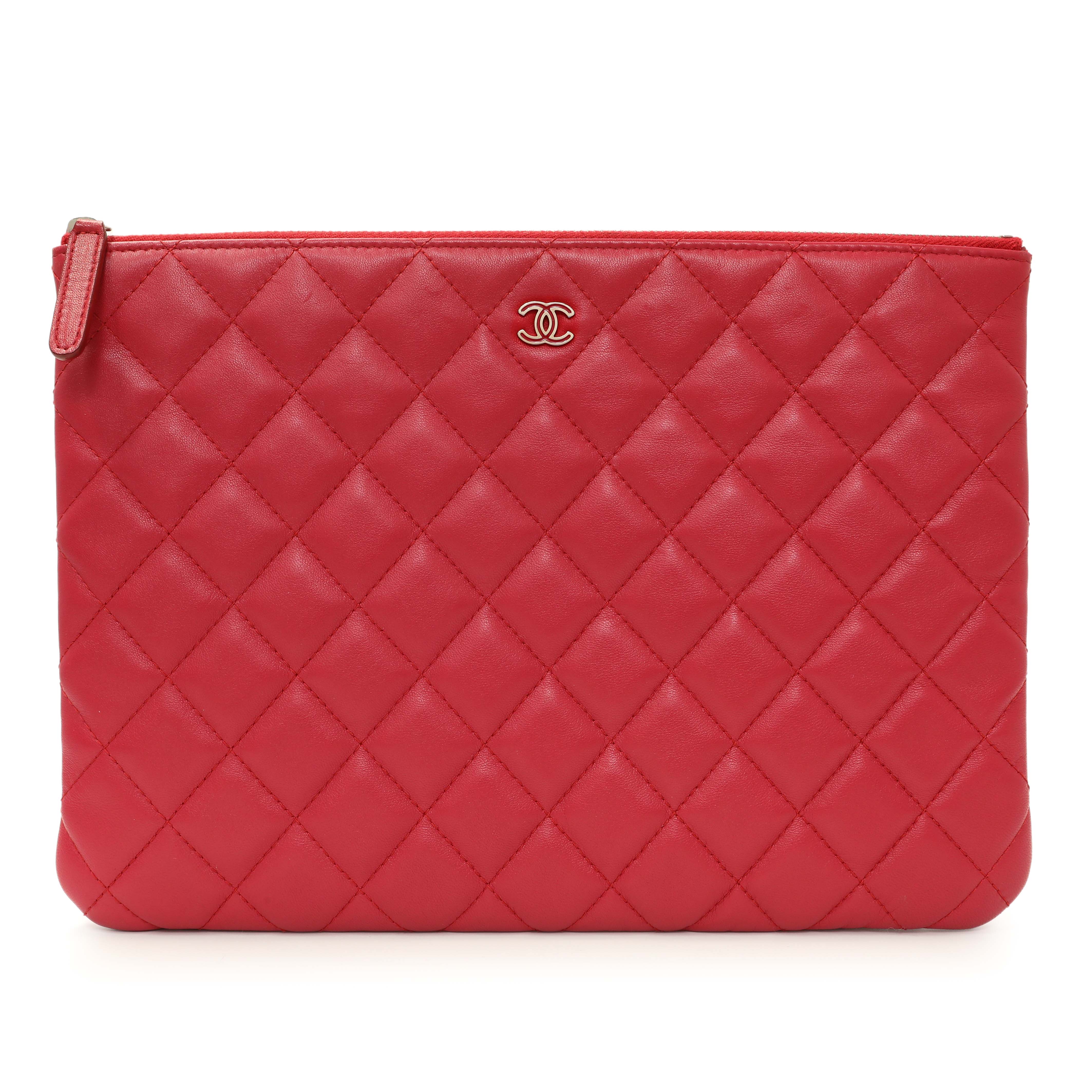 Chanel Pink Quilted Lambskin Medium Cosmetic Case