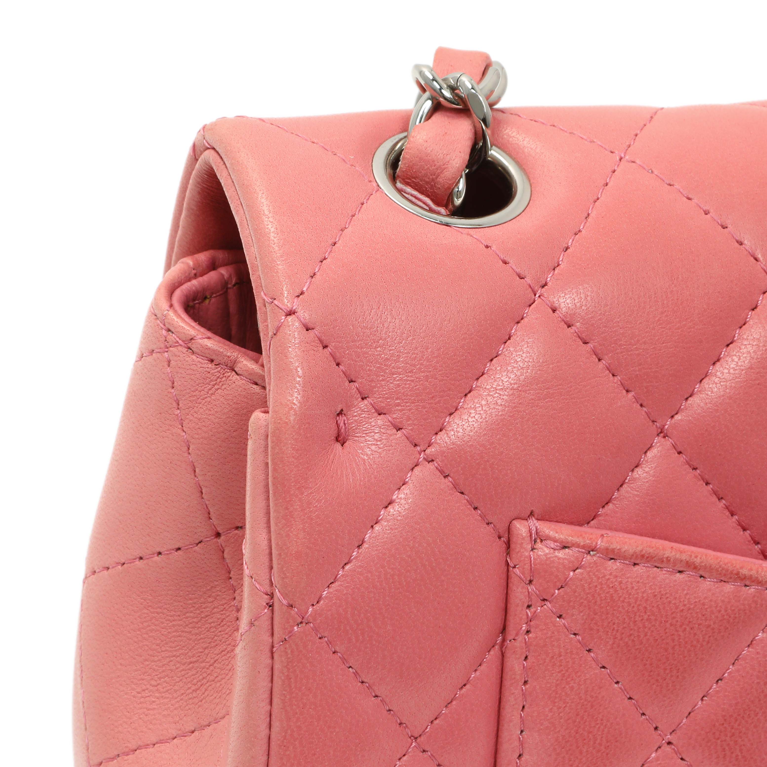 Chanel Pink Quilted Lambskin Mini Rectangular Flap - Image 11