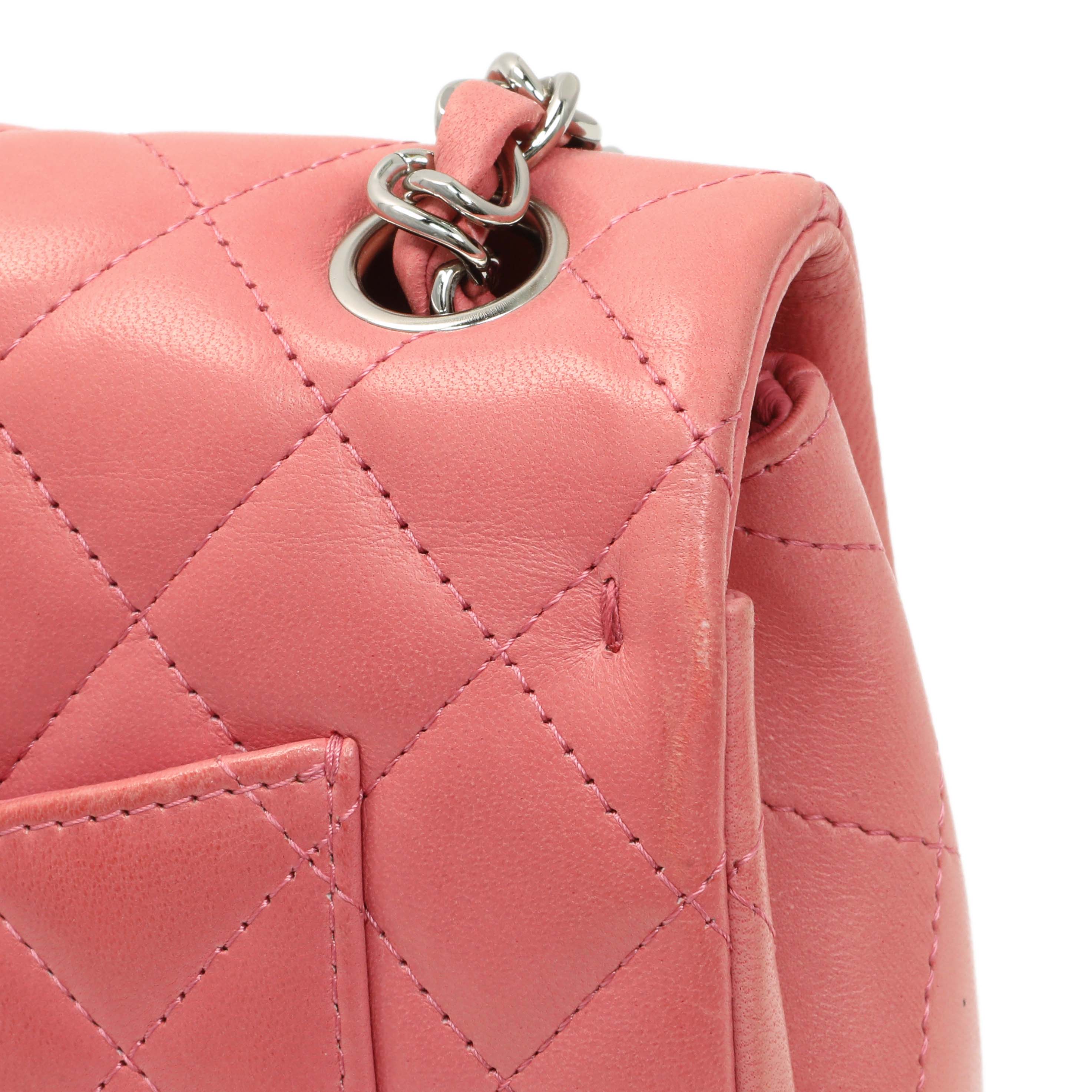 Chanel Pink Quilted Lambskin Mini Rectangular Flap - Image 12
