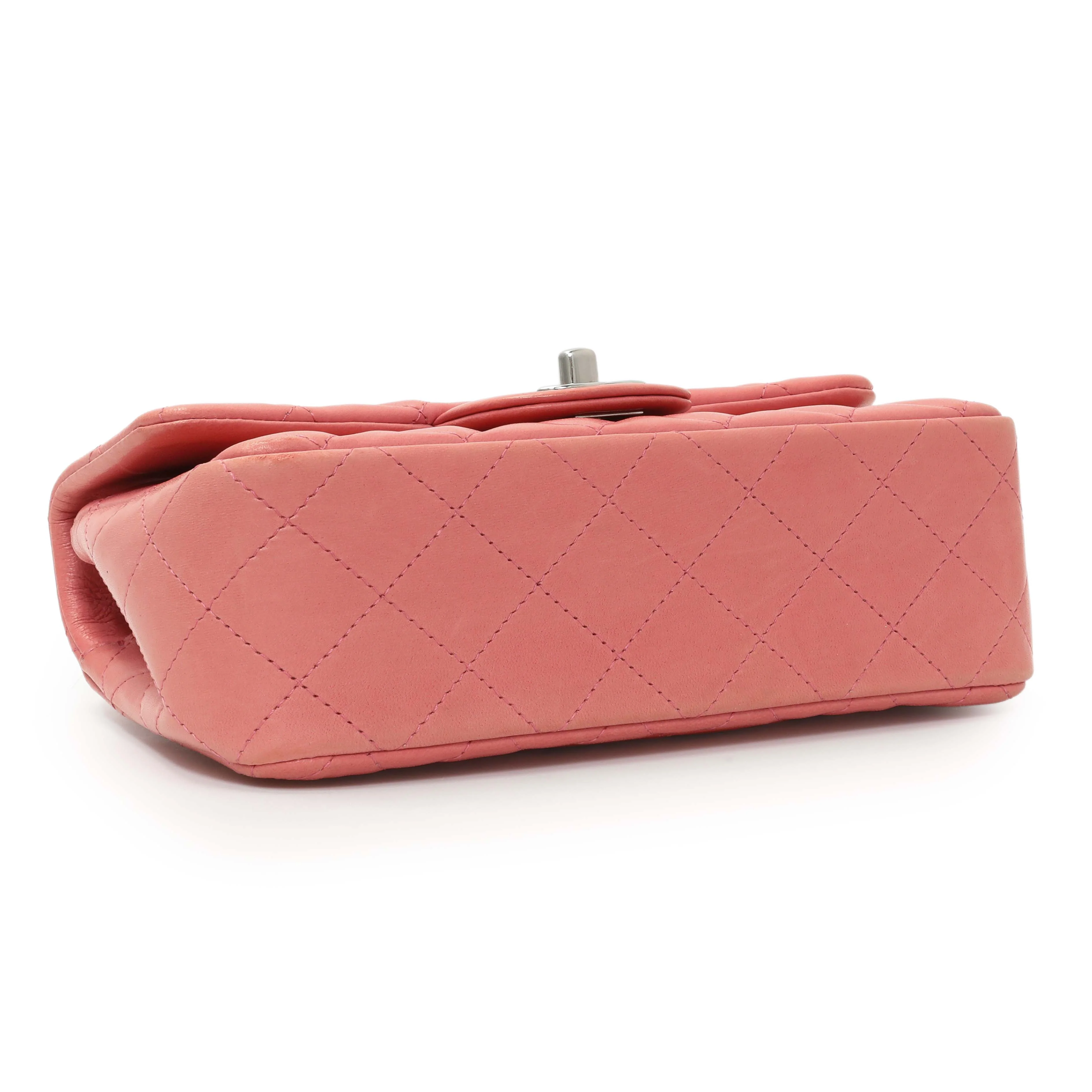 Chanel Pink Quilted Lambskin Mini Rectangular Flap - Image 3
