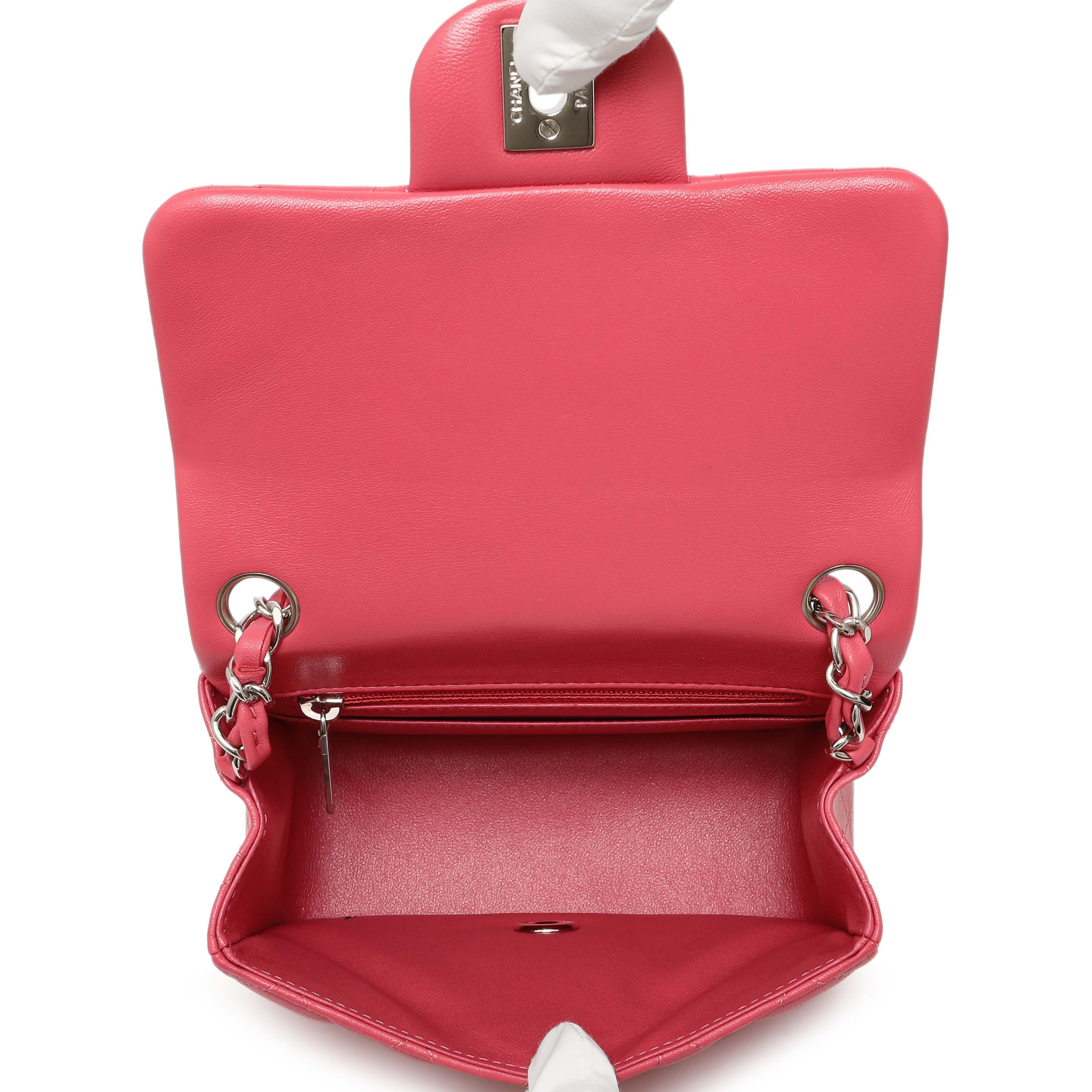 Chanel Pink Quilted Lambskin Mini Square Flap - Image 5