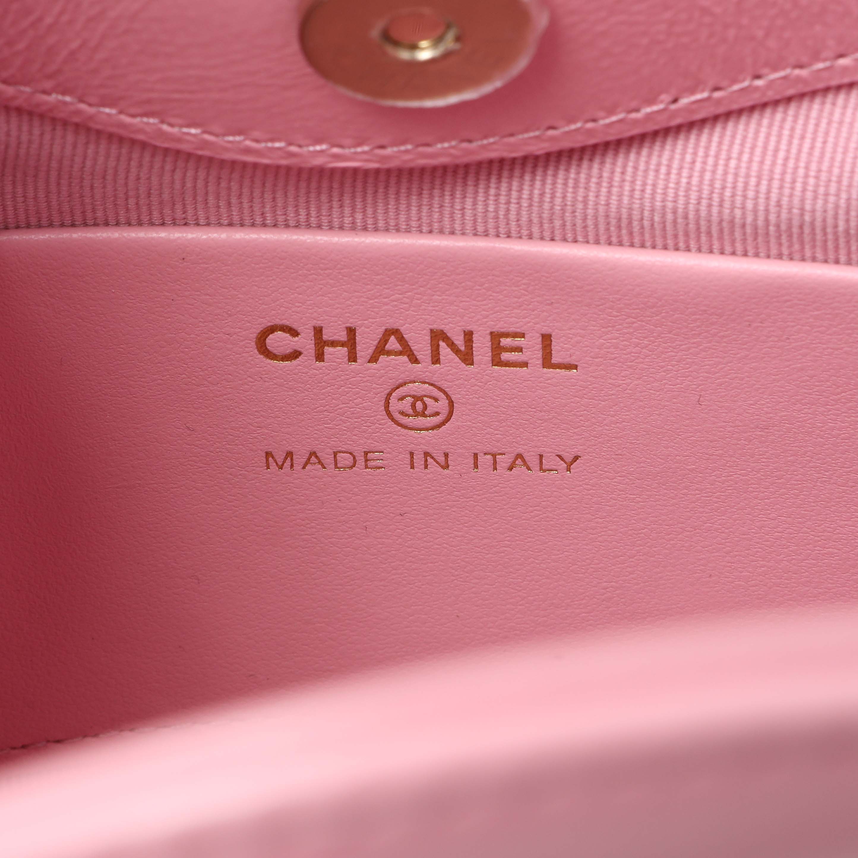 Chanel Pink Shiny Crumpled Calfskin Quilted Nano 31 Shopping Bag - Image 9