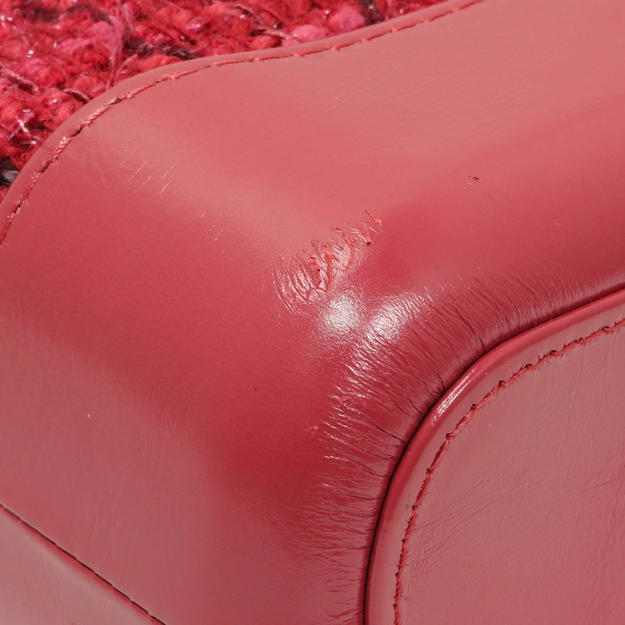 Chanel Pink Tweed Calfskin Quilted Small Gabrielle Hobo - Image 6