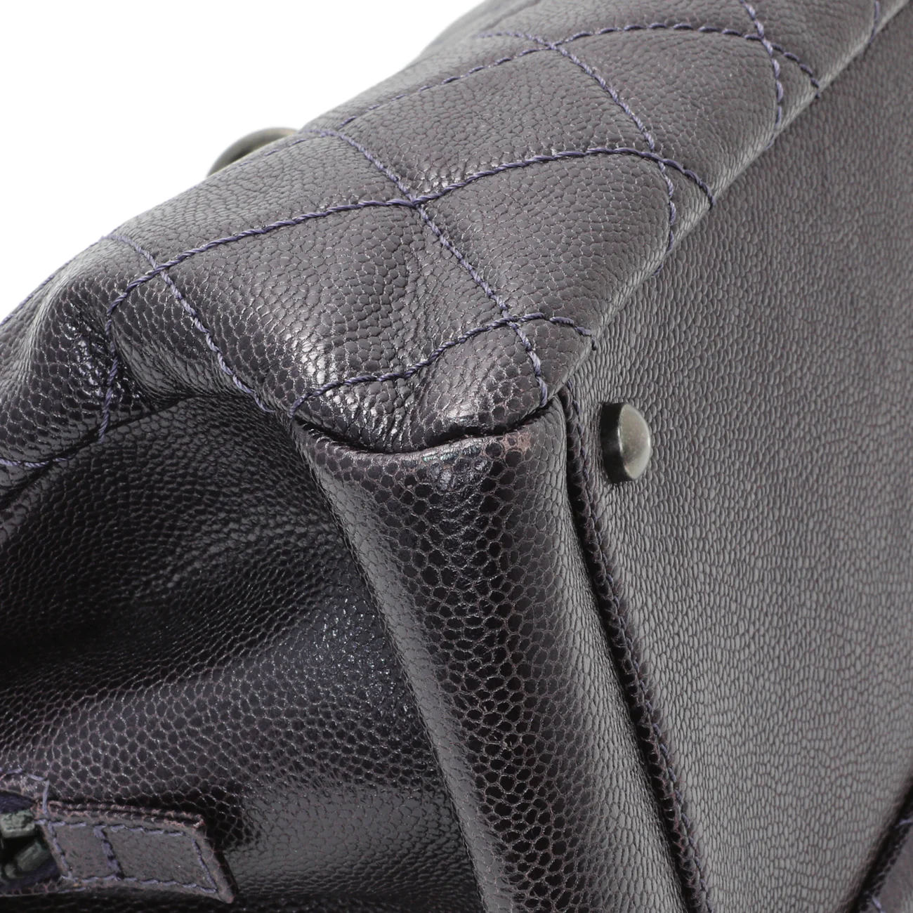 Chanel Purple Iridescent Caviar Quilted Chic Shopping Tote - Image 4