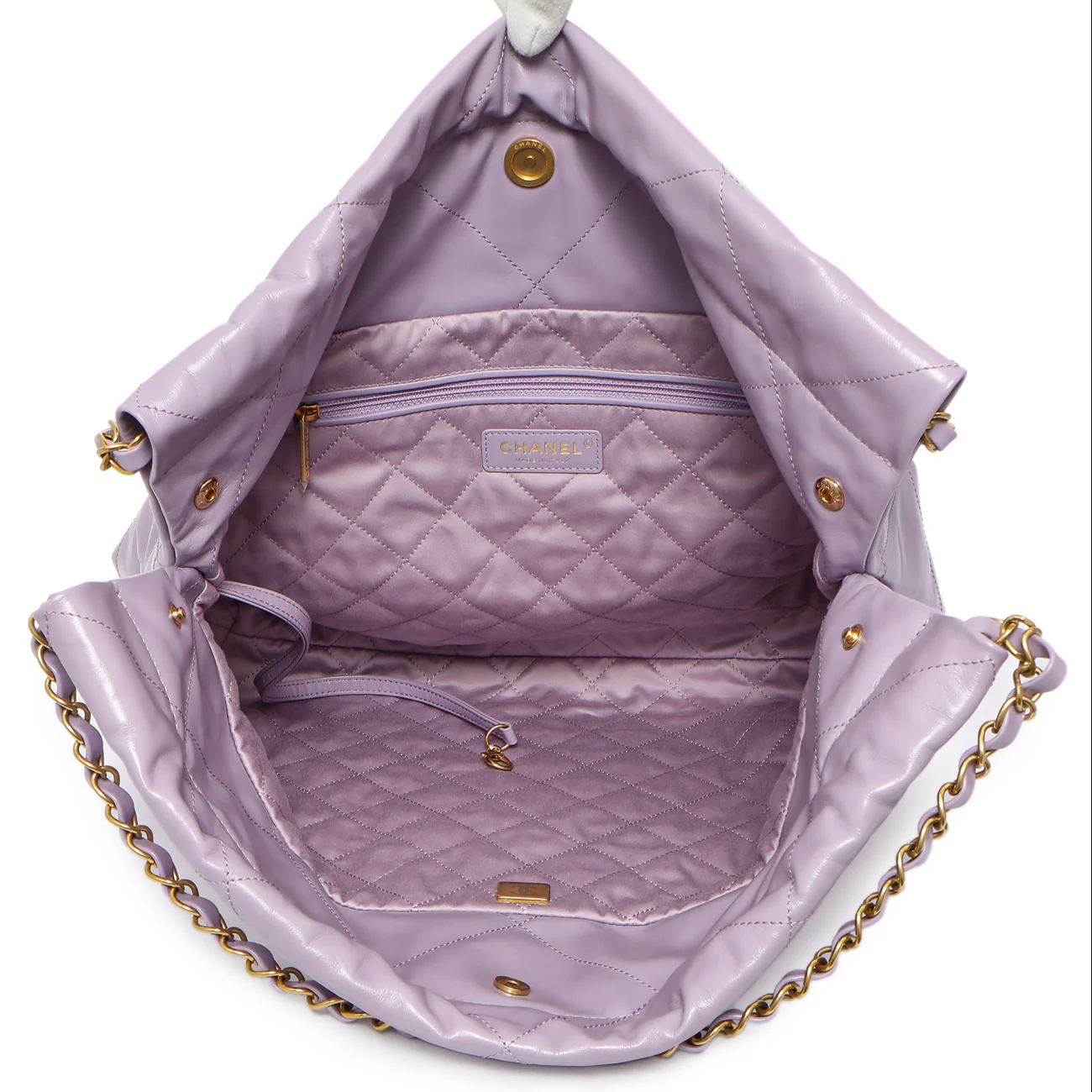 Chanel Purple Quilted Shiny Calfskin 22 - Image 4