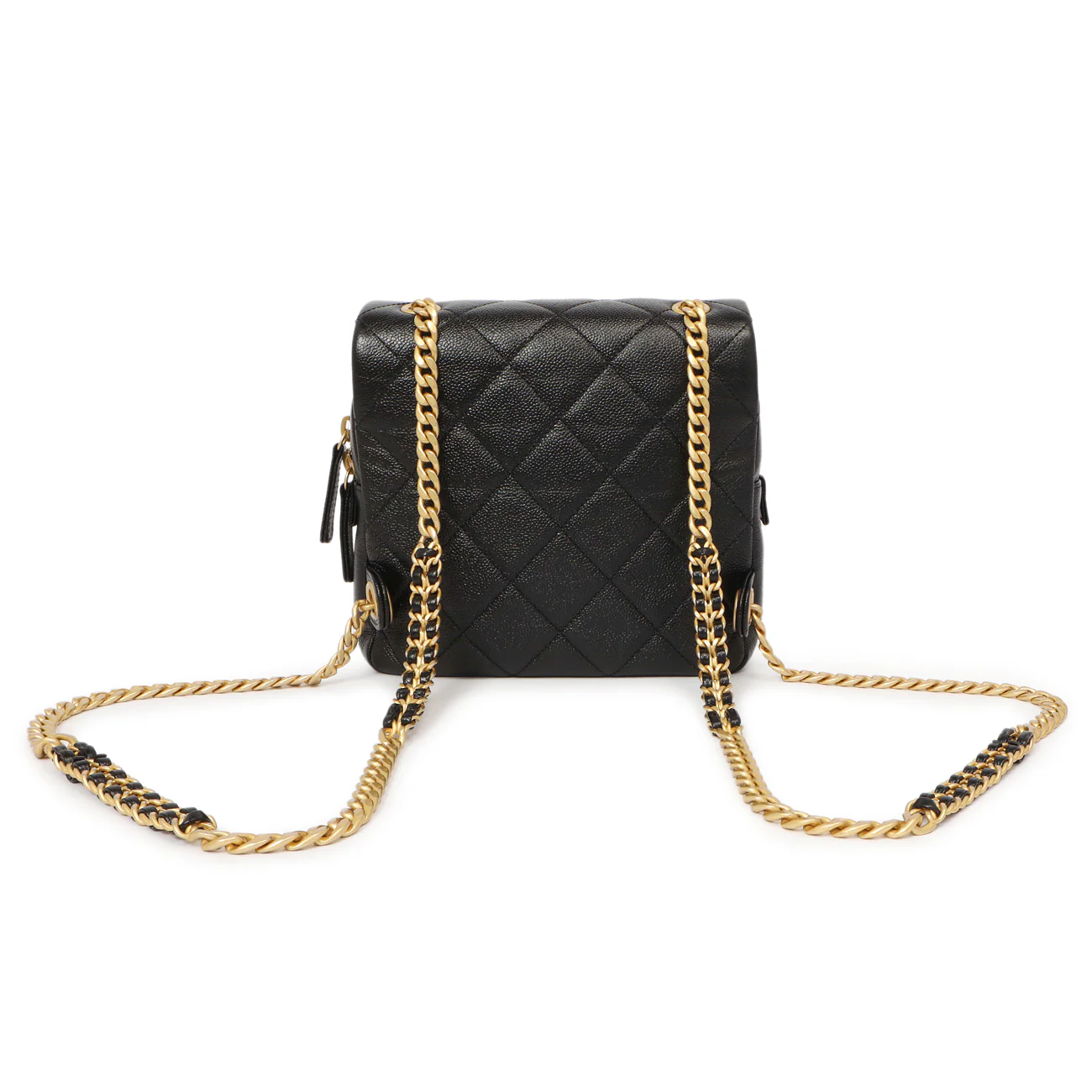 Chanel Quilted Black Caviar Chain Melody Backpack - Image 2