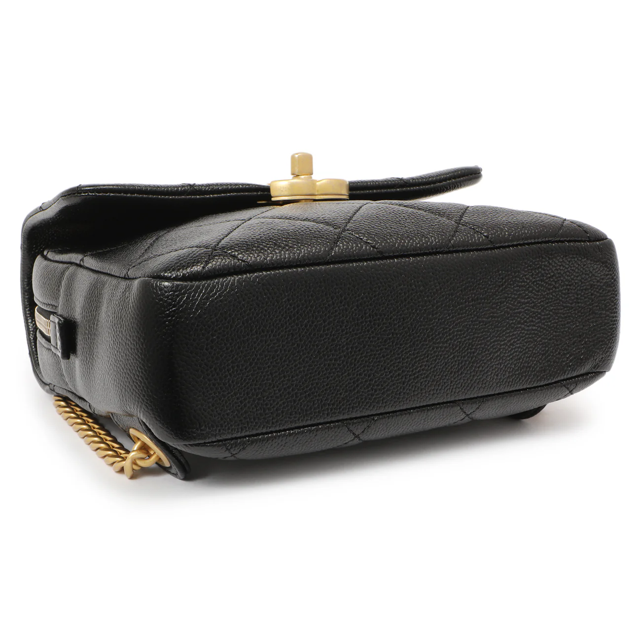 Chanel Quilted Black Caviar Chain Melody Backpack - Image 3