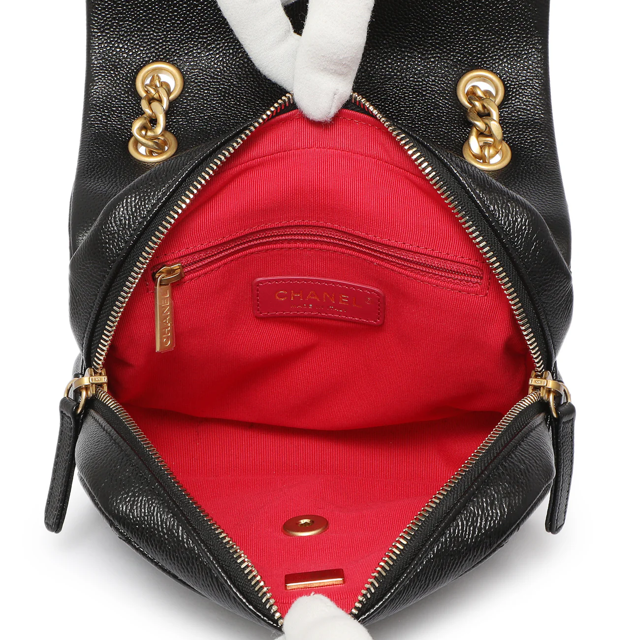 Chanel Quilted Black Caviar Chain Melody Backpack - Image 4