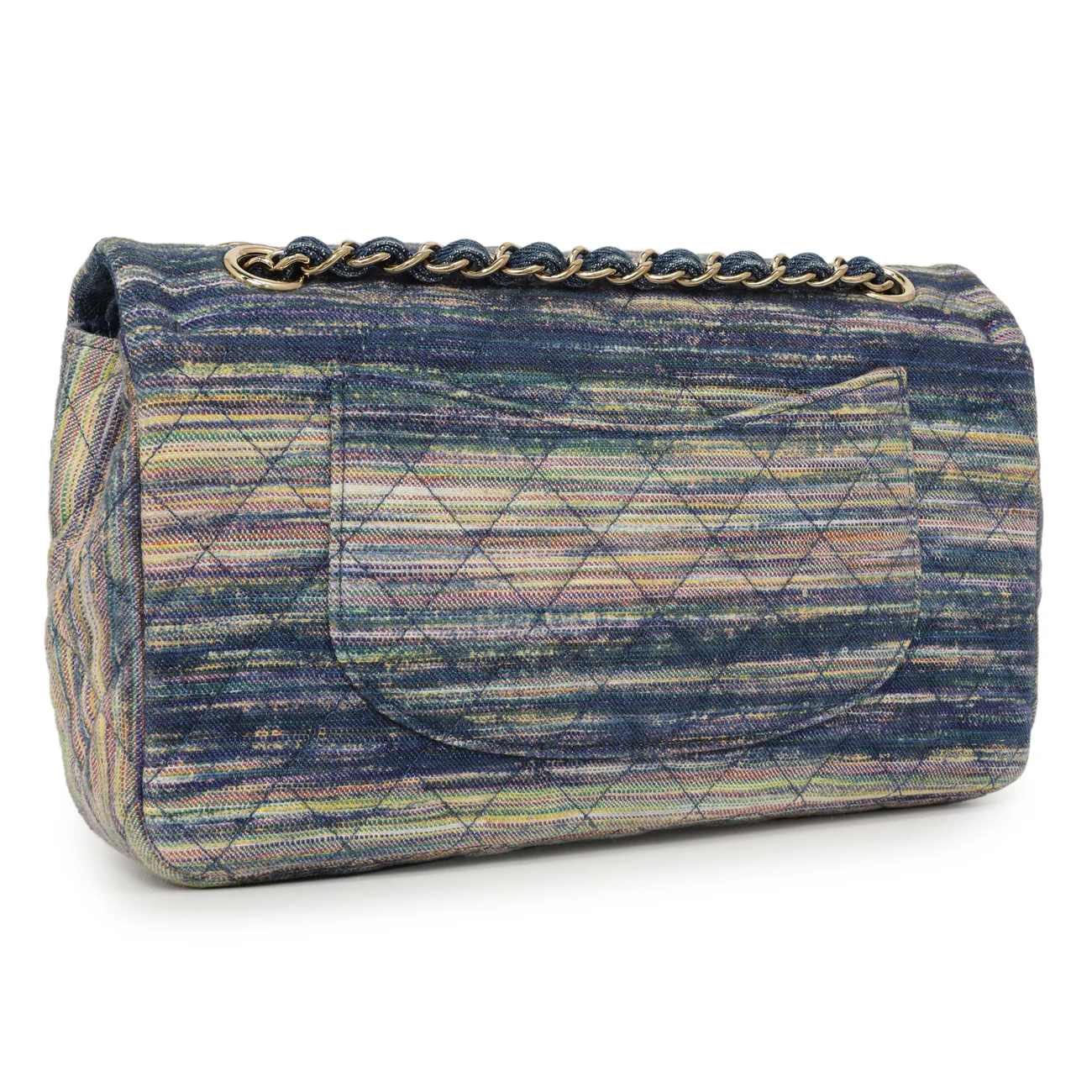 Chanel Quilted Denim Medium Classic Double Flap - Image 2