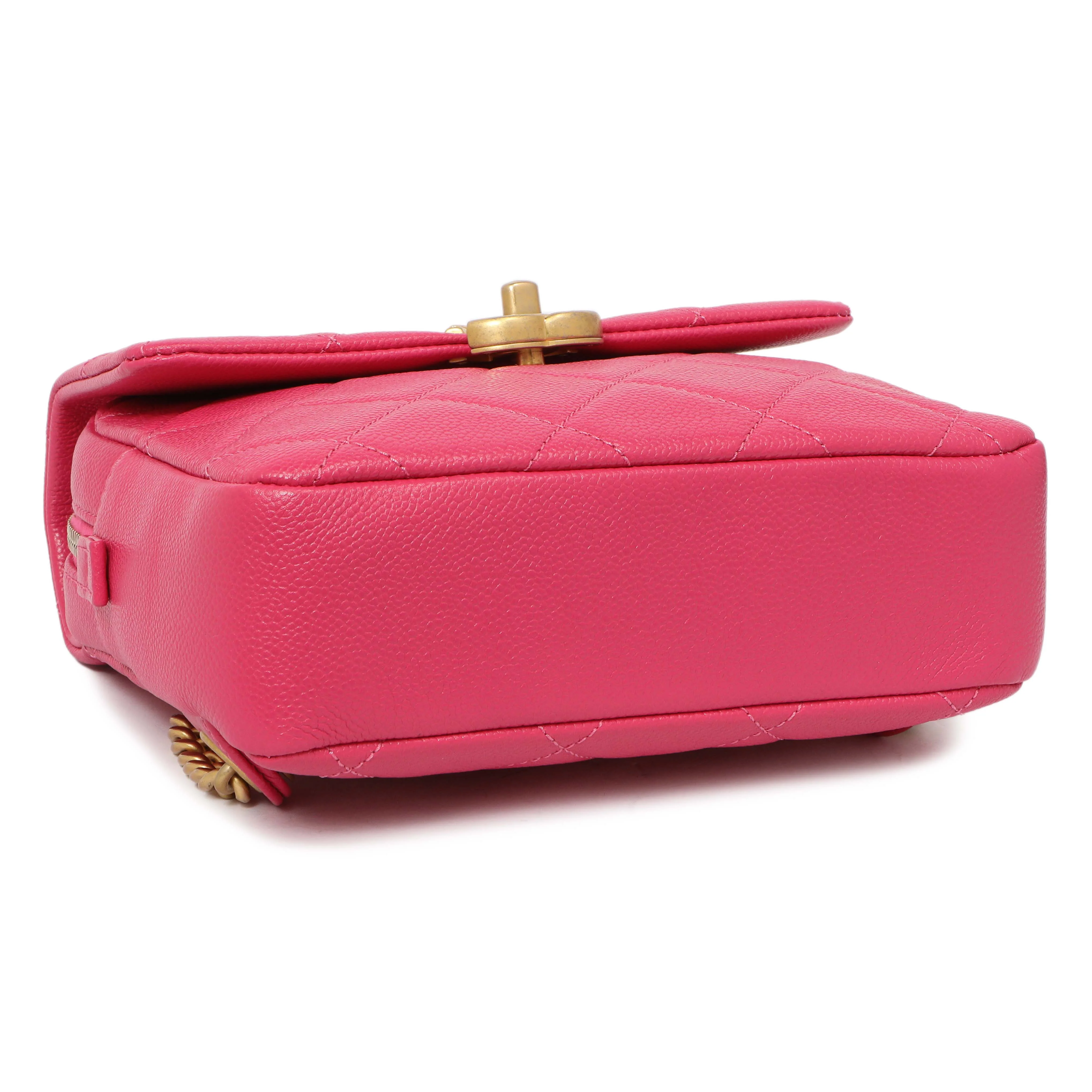 Chanel Quilted Pink Caviar Chain Melody Backpack - Image 3