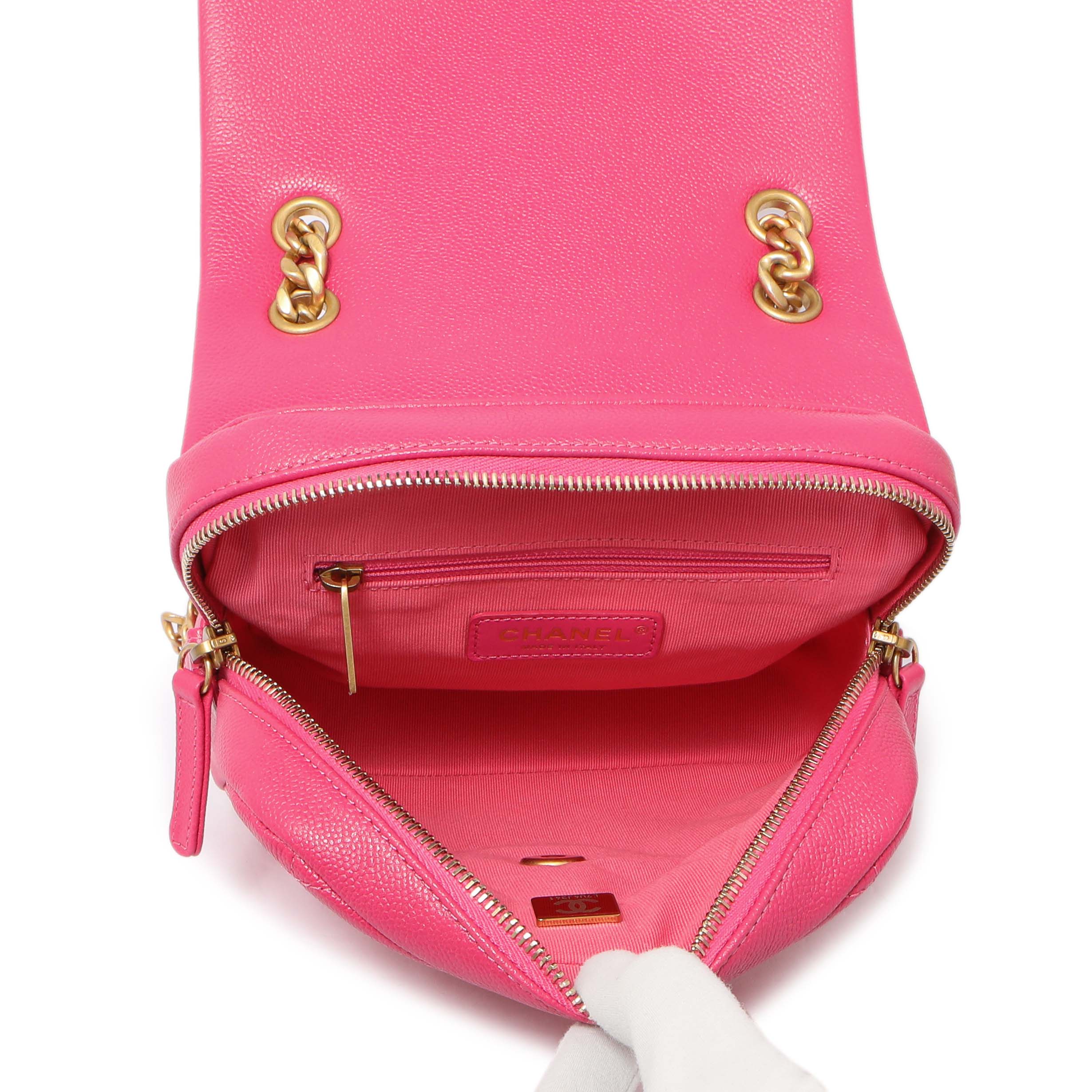 Chanel Quilted Pink Caviar Chain Melody Backpack - Image 4