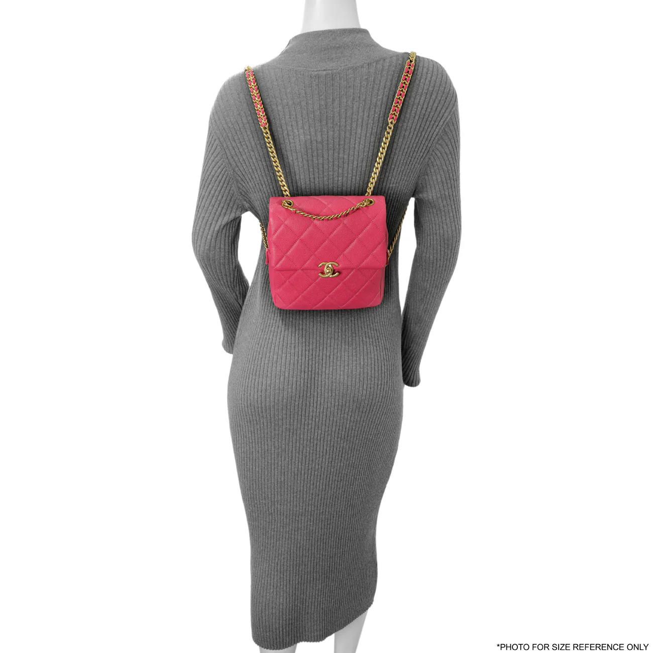 Chanel Quilted Pink Caviar Chain Melody Backpack - Image 7