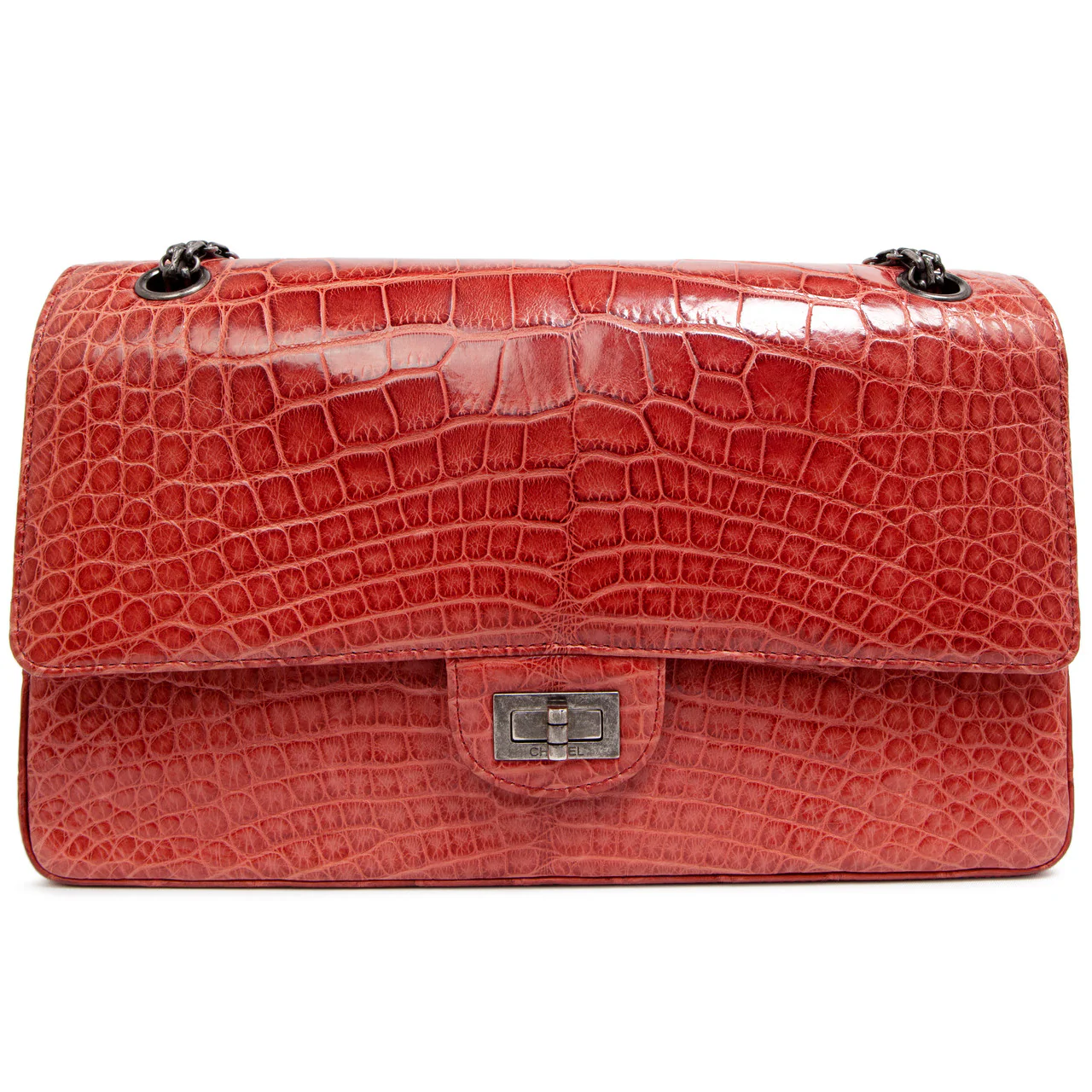 Chanel  Red Alligator Reissue 2.55 Double Flap 226 - Image 3