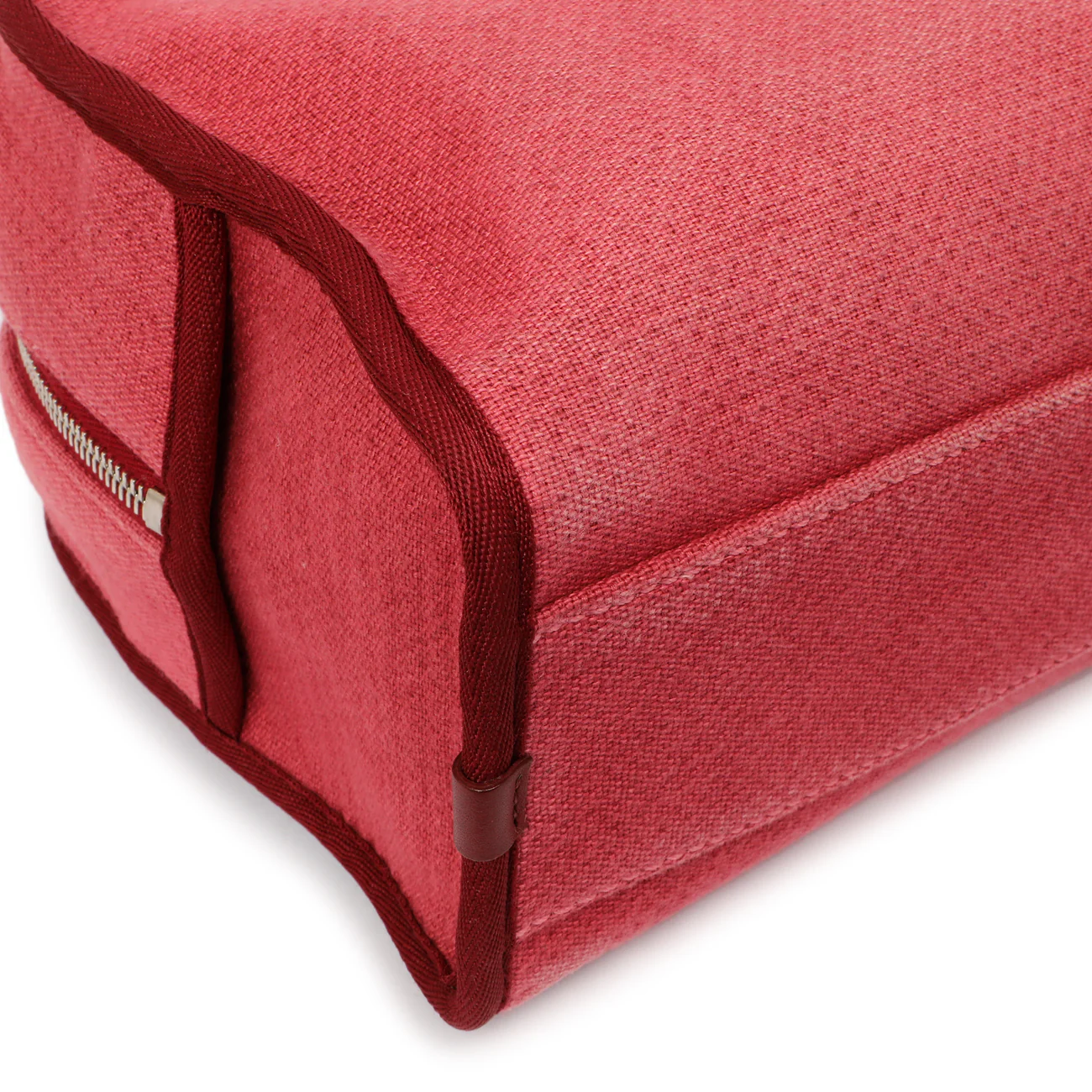 Chanel Red Canvas Deauville Bowling Bag - Image 7