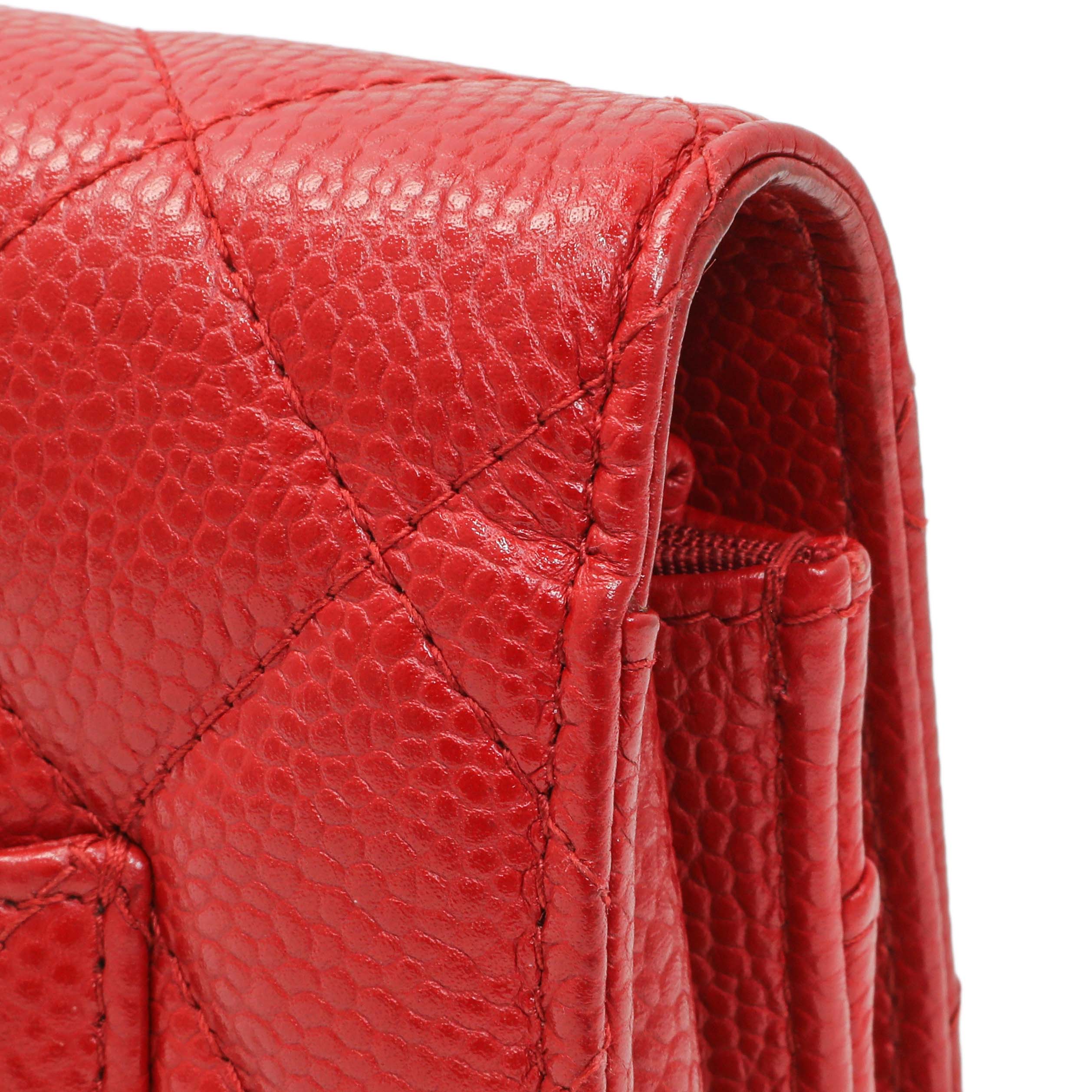 Chanel Red Caviar Classic Wallet On Chain - Image 11