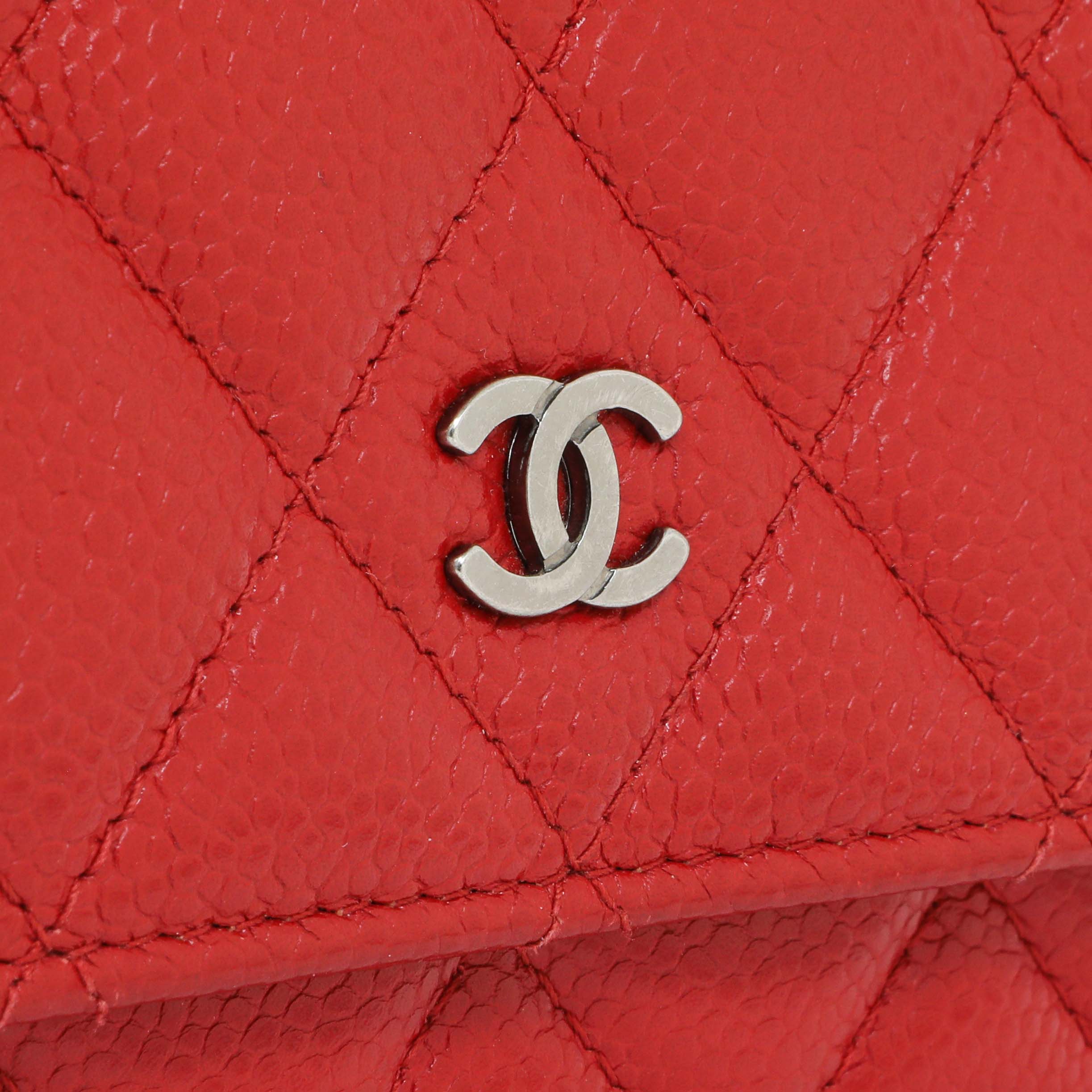 Chanel Red Caviar Classic Wallet On Chain - Image 15