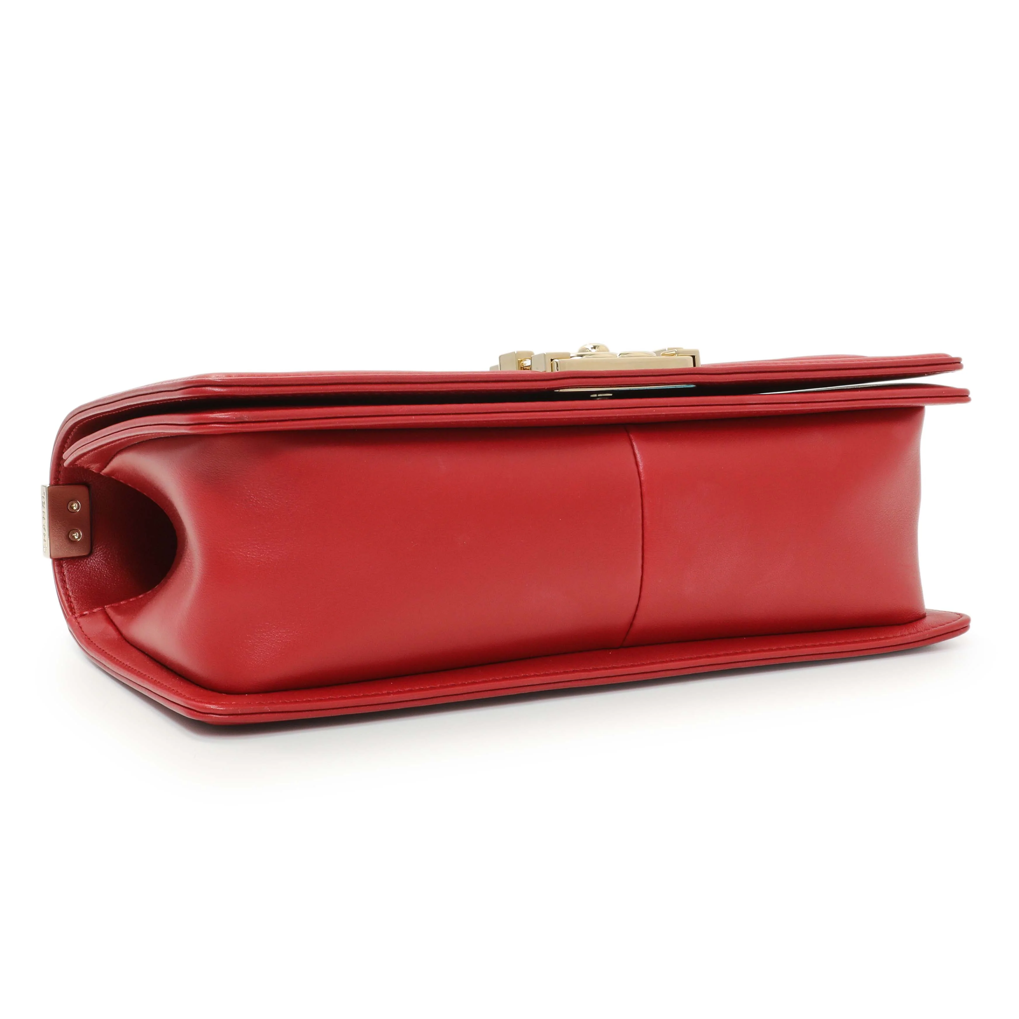 Chanel Red Chevron Quilted Lambskin Medium Boy Flap - Image 4