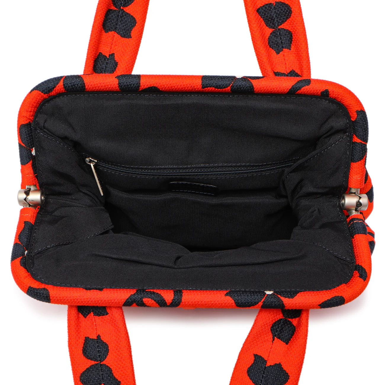 Chanel Red Floral Canvas Frame Tote - Image 4
