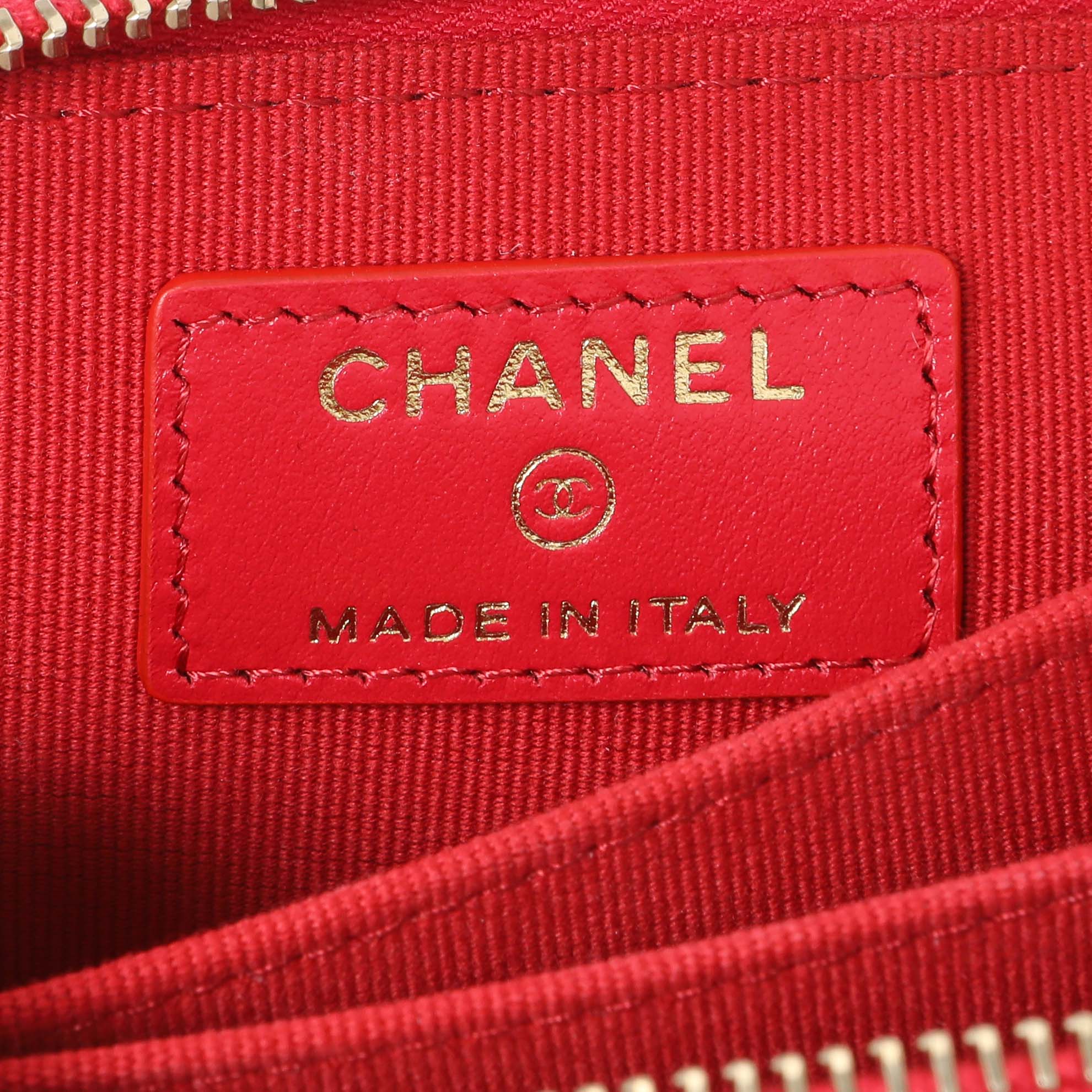 Chanel Red Lambskin Coco Love Zip Coin Purse - Image 5