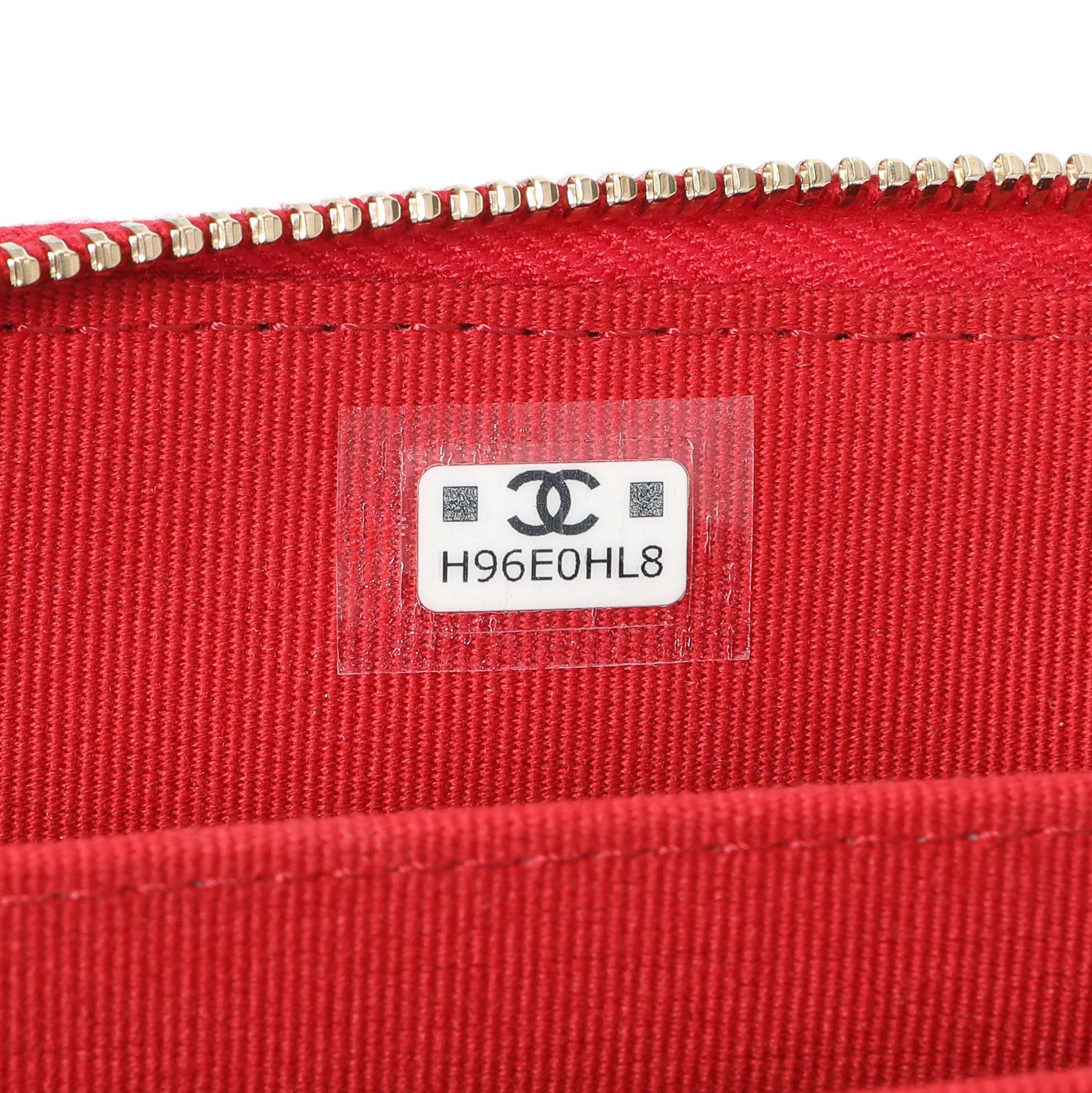 Chanel Red Lambskin Coco Love Zip Coin Purse - Image 6