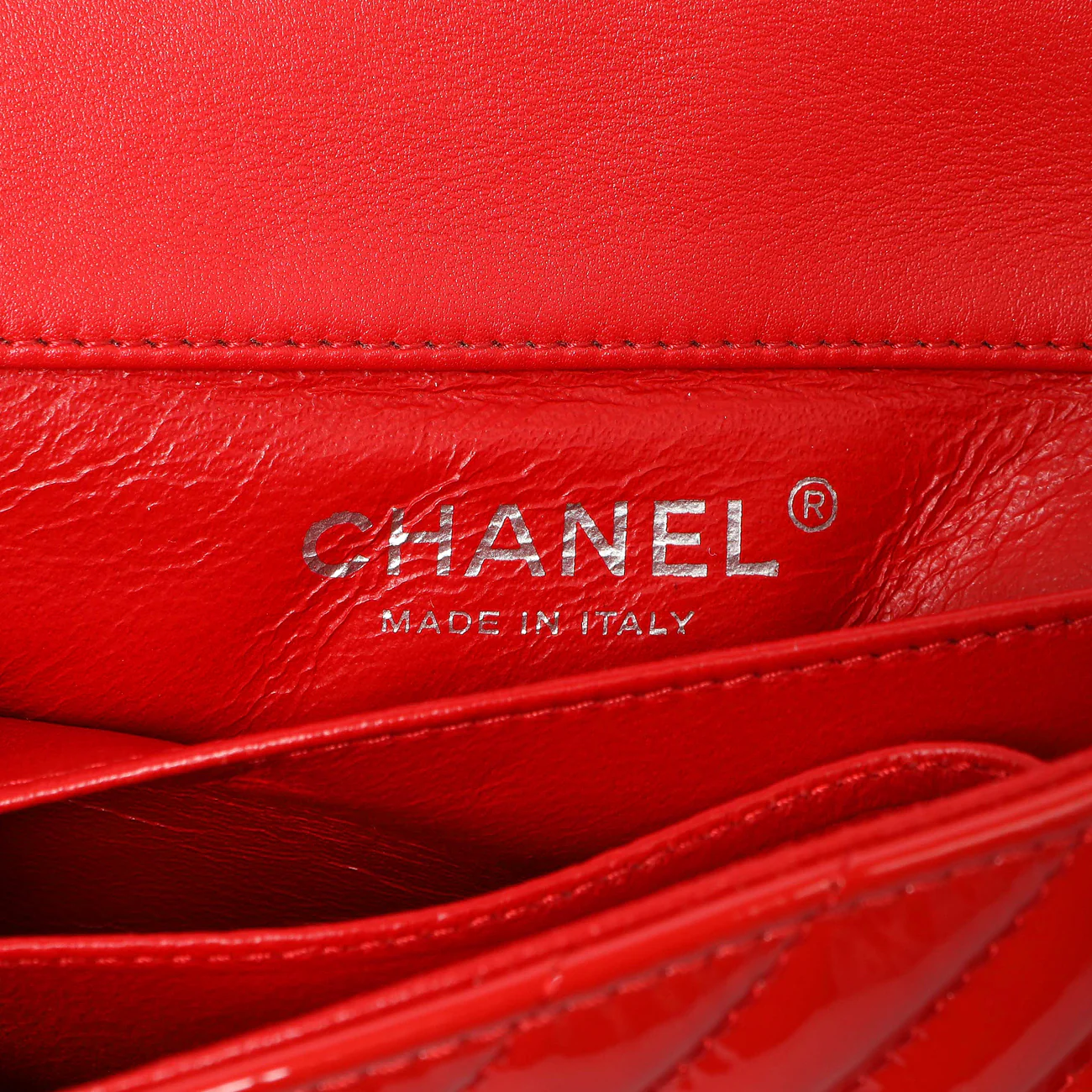 Chanel Red Patent Chevron Extra Mini Rectangular Flap - Image 5