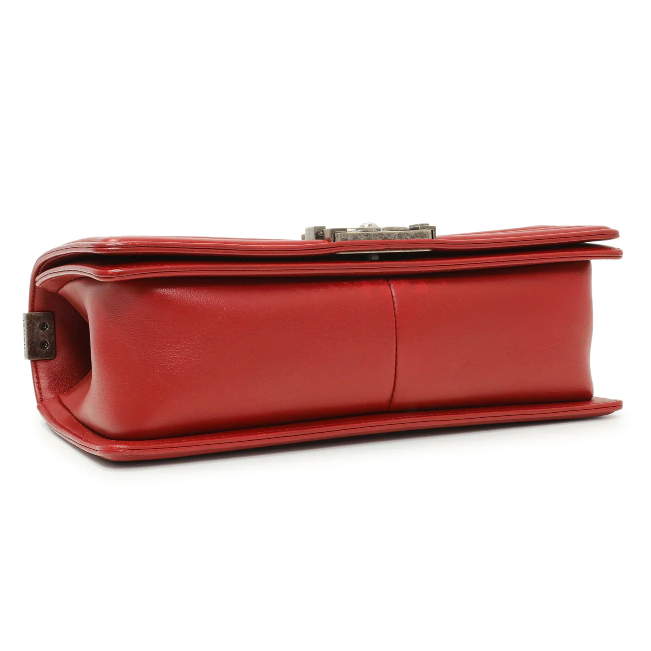 Chanel Red Quilted Calfskin Medium Boy Flap - Image 4