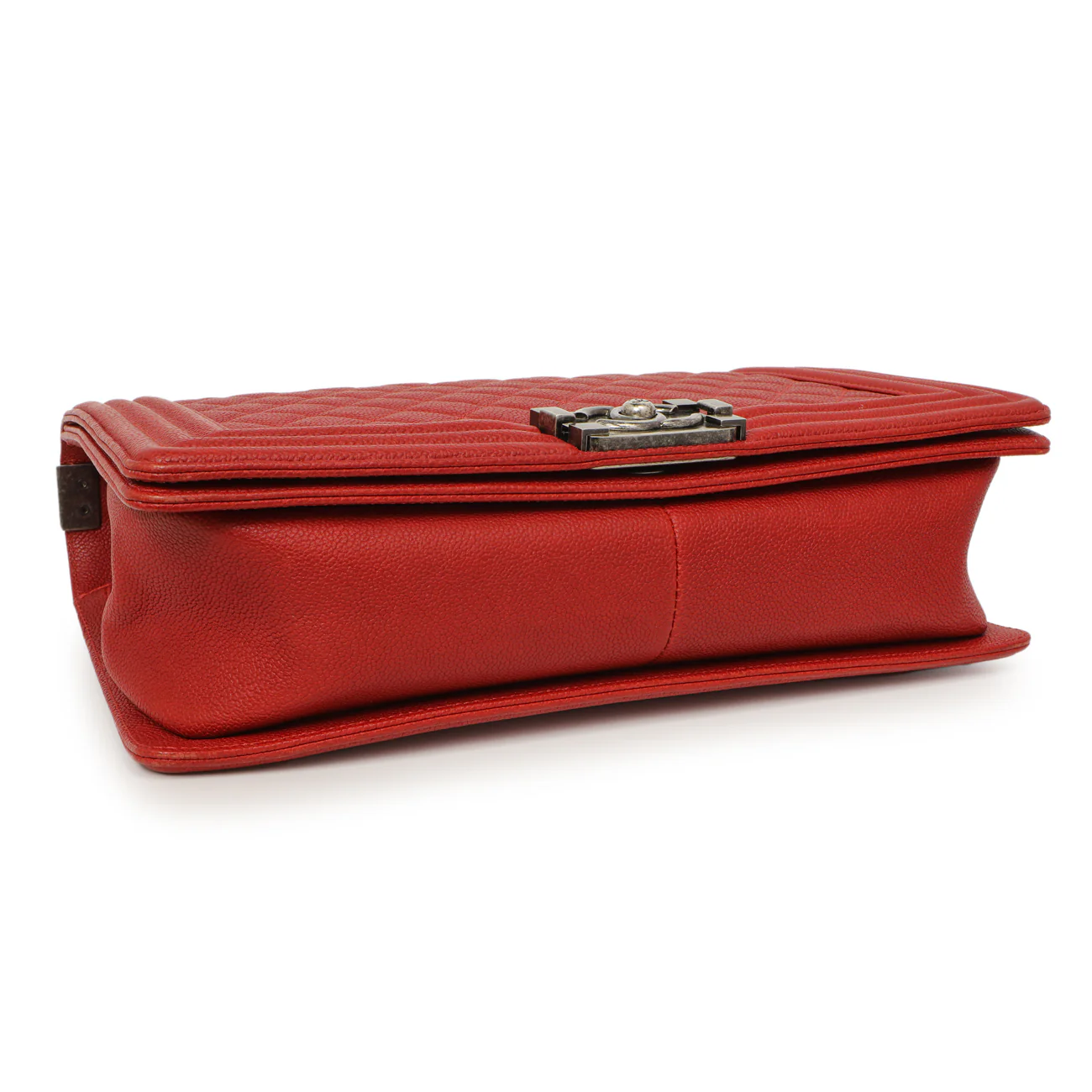 Chanel Red Quilted Caviar New Medium Boy Bag - Image 3