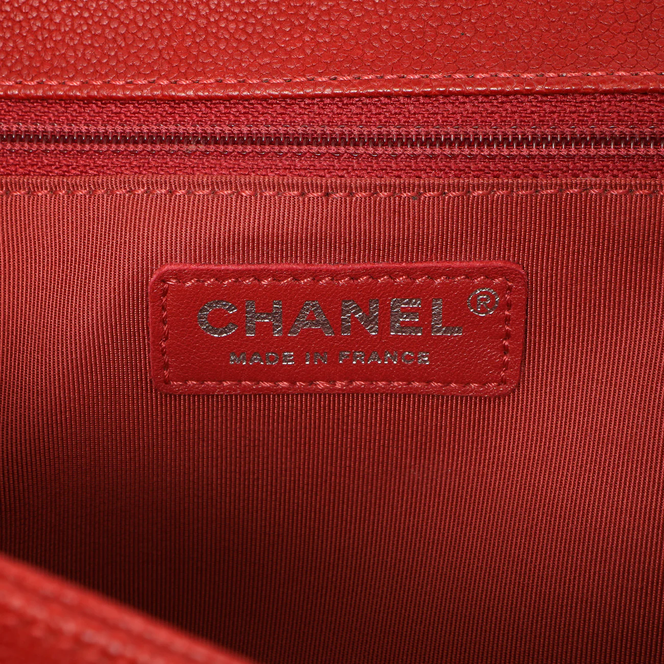 Chanel Red Quilted Caviar New Medium Boy Bag - Image 9