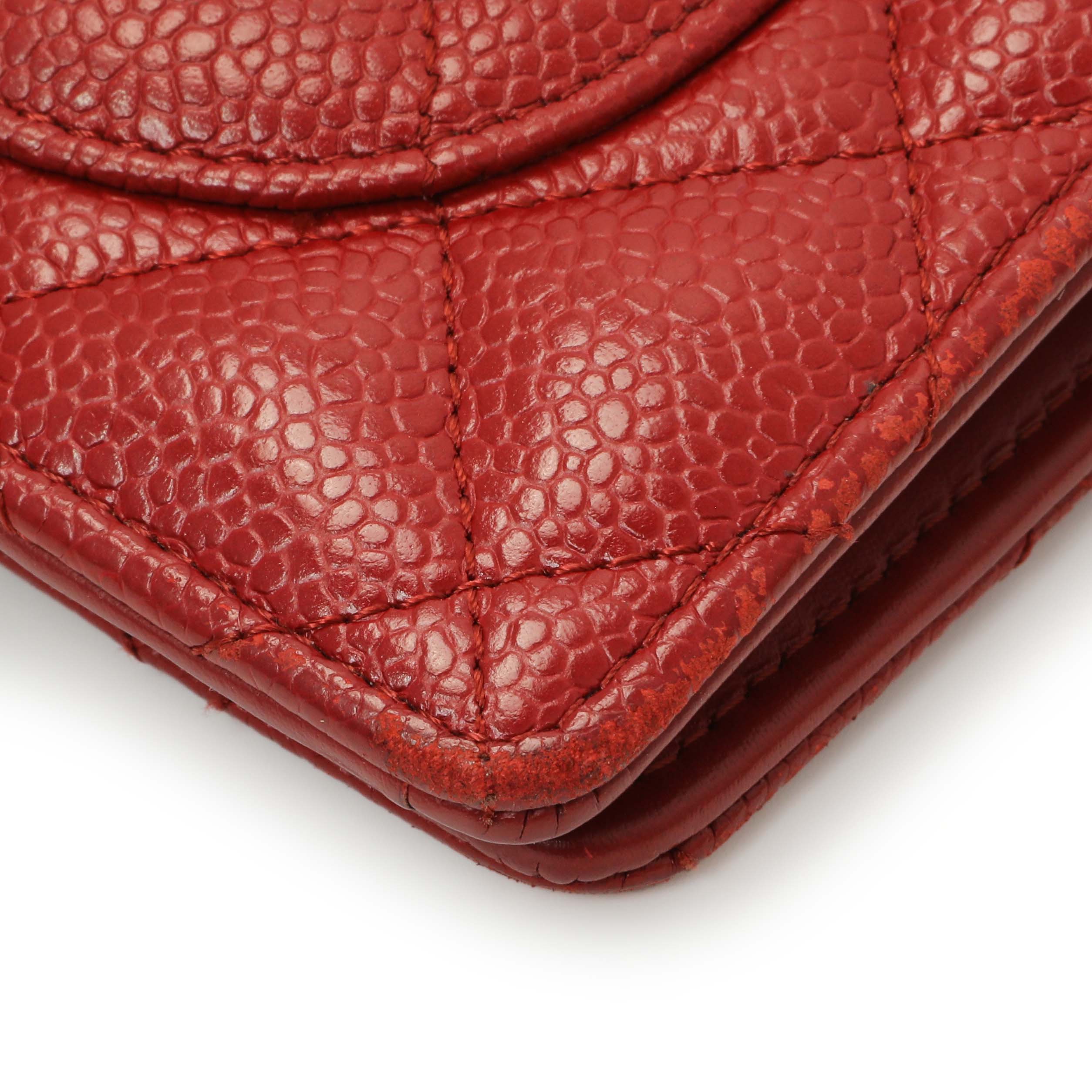 Chanel Red Quilted Caviar Yen Wallet - Image 9