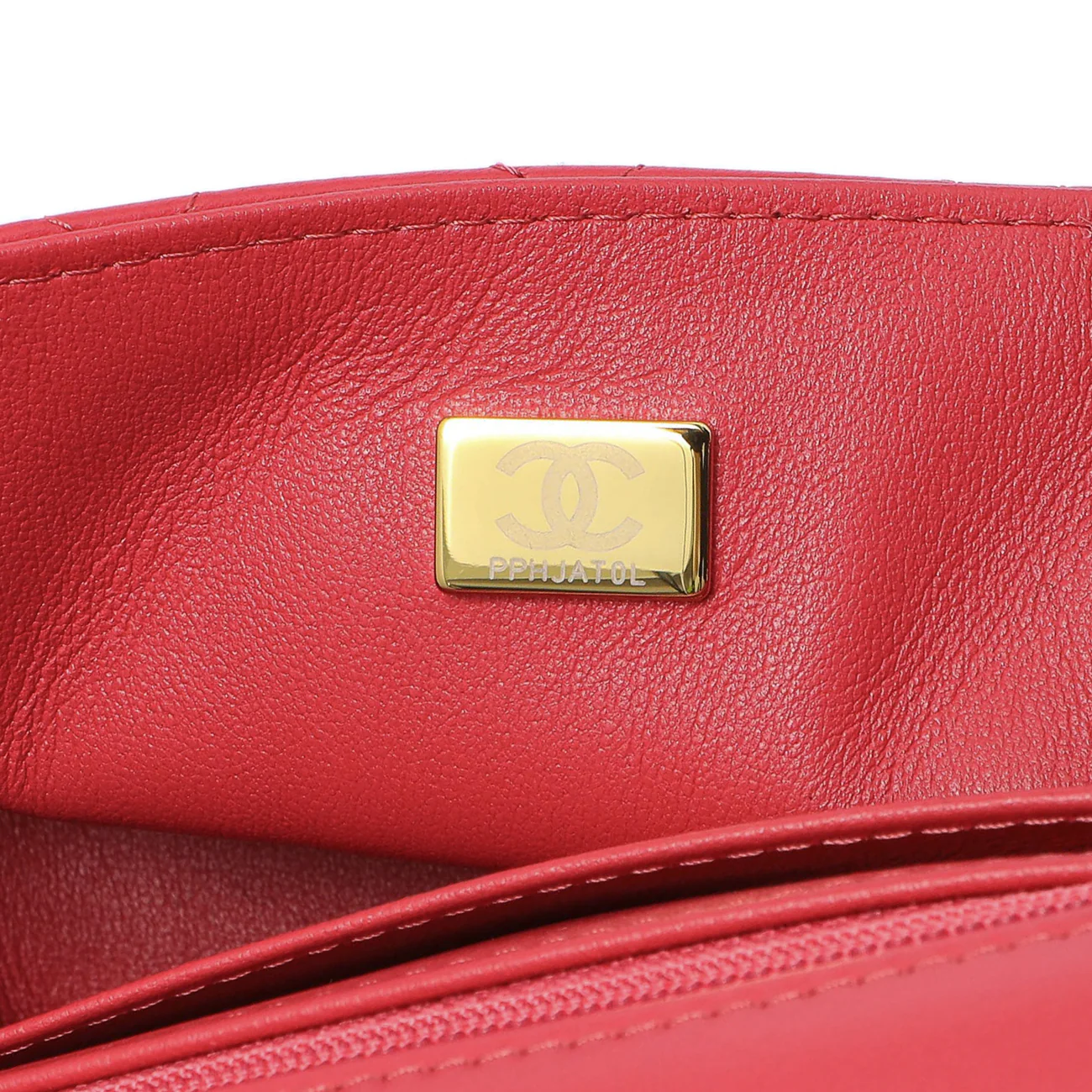 Chanel Red Quilted Lambskin Mini Square Flap - Image 7