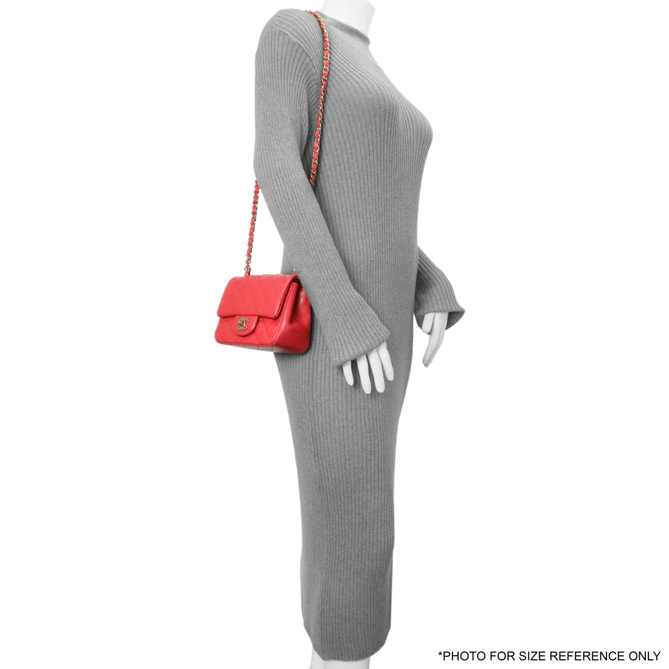 Chanel Red Quilted Lambskin Mini Square Flap - Image 8
