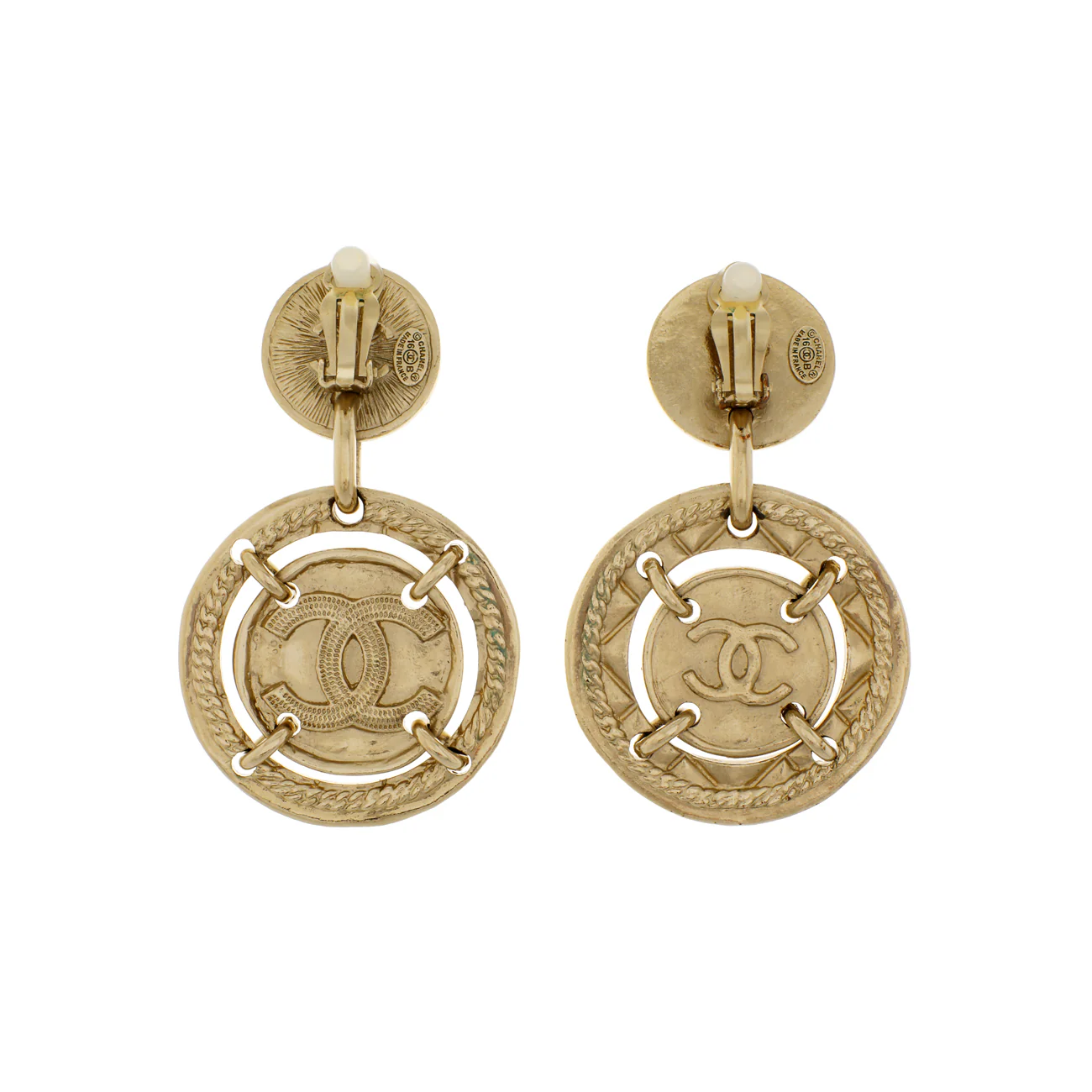 Chanel Round CC Coin Clip On Earrings - Image 2