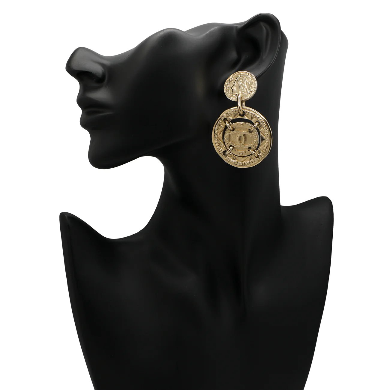 Chanel Round CC Coin Clip On Earrings - Image 3