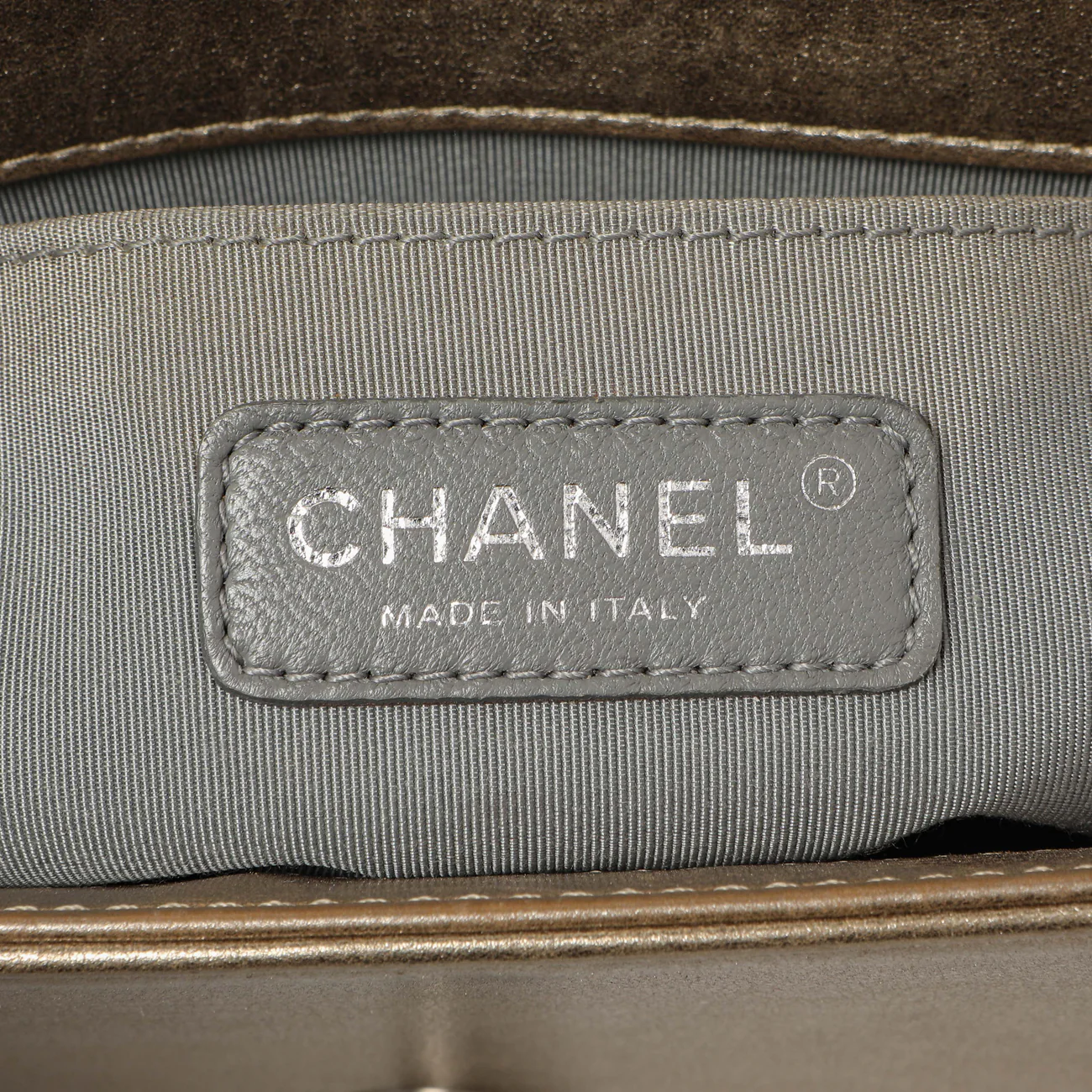 Chanel Silver Gold Quilted Calfskin Medium Boy Bag - Image 9