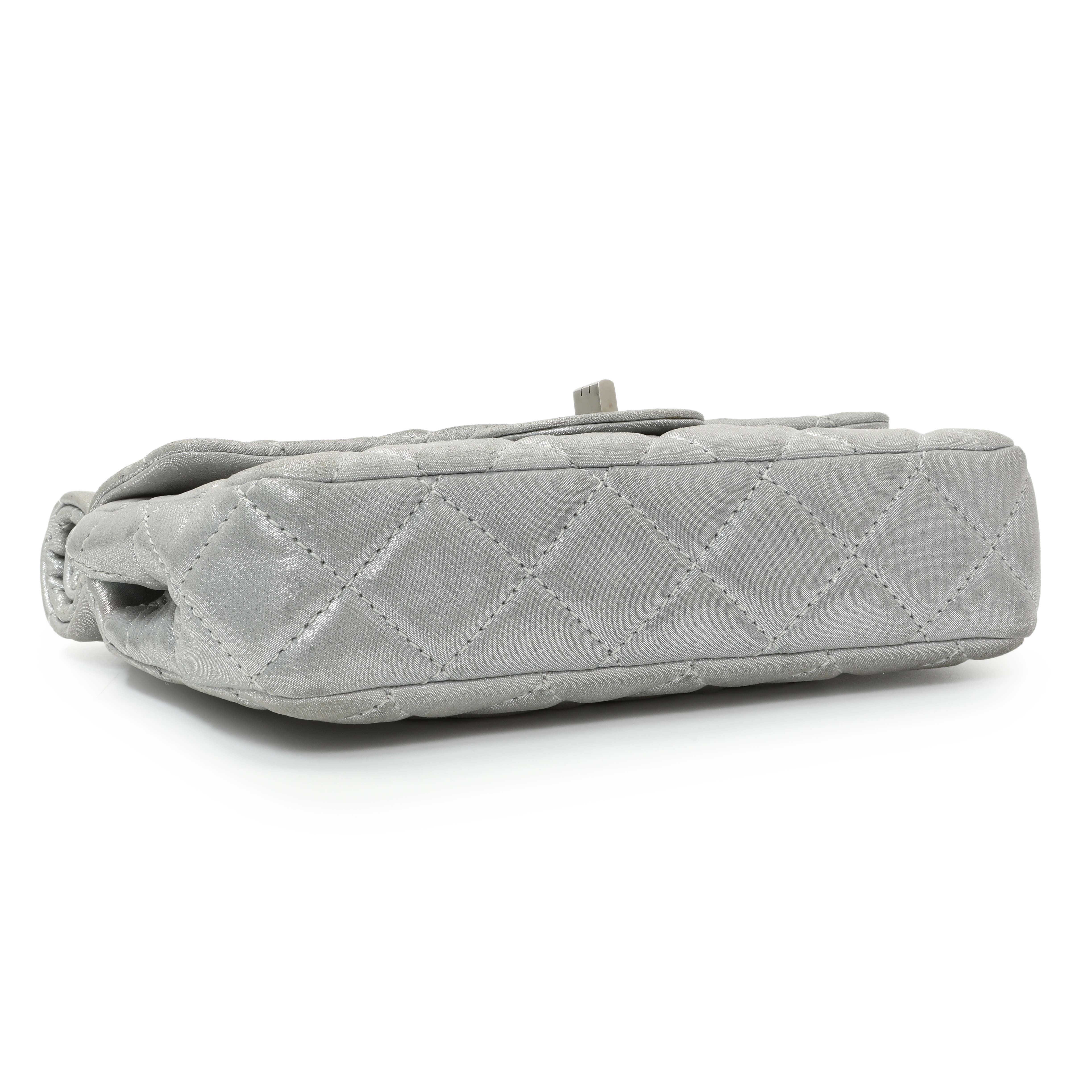 Chanel Silver Iridescent Calfskin Roll Reissue Clutch - Image 3