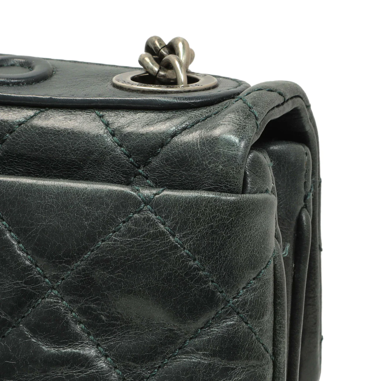 Chanel Teal Glazed Calfskin Crossbody Flap - Image 12