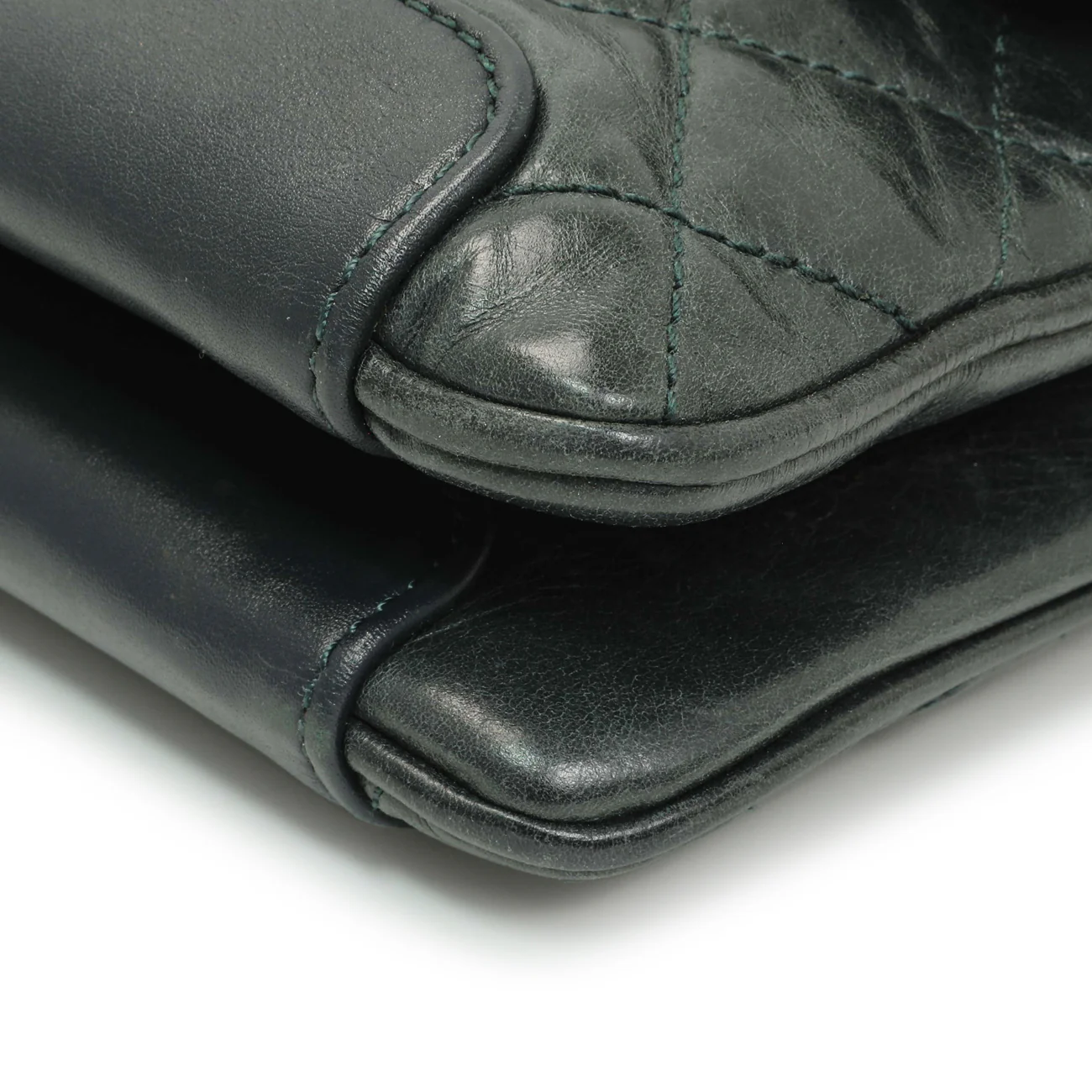 Chanel Teal Glazed Calfskin Crossbody Flap - Image 5