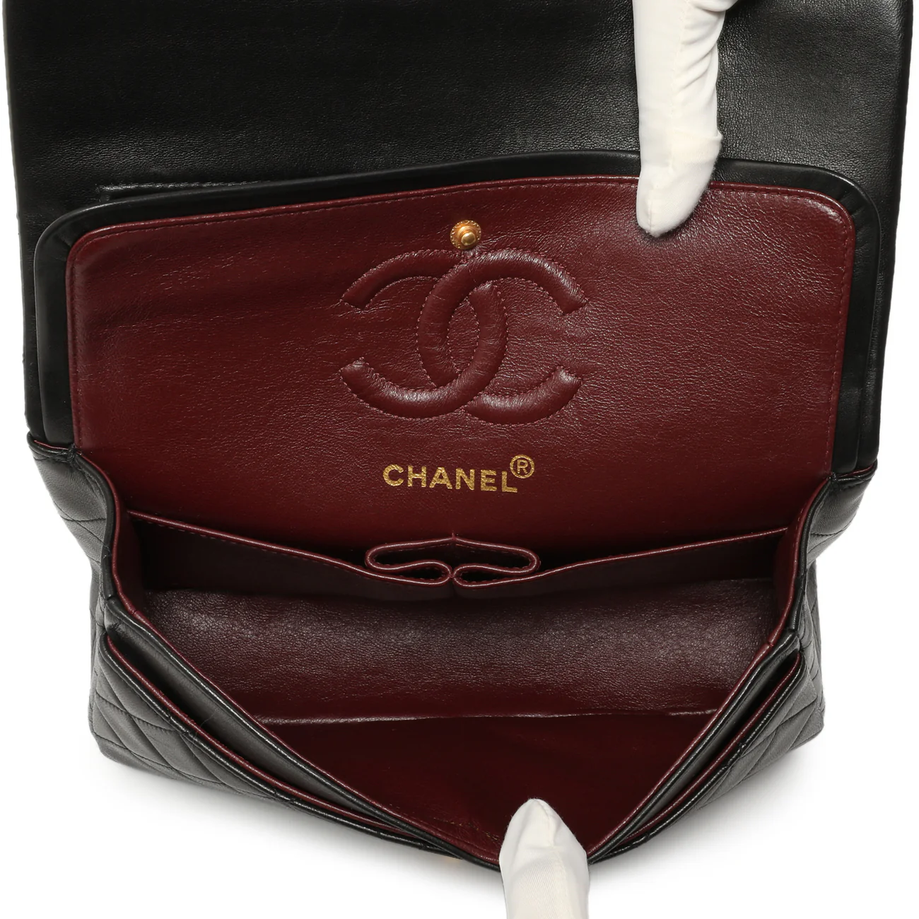 Chanel Vintage Black Quilted Lambskin Small Double Flap - Image 4