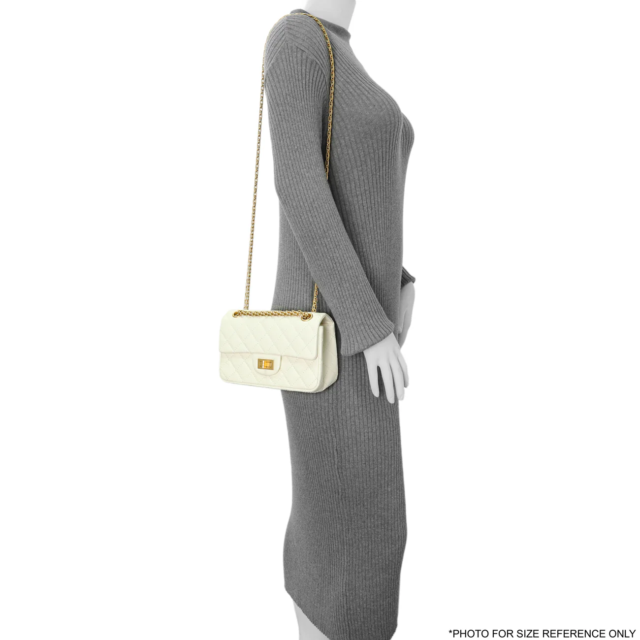 Chanel White Quilted Aged Calfskin 2.55 Reissue Flap 224 - Image 9