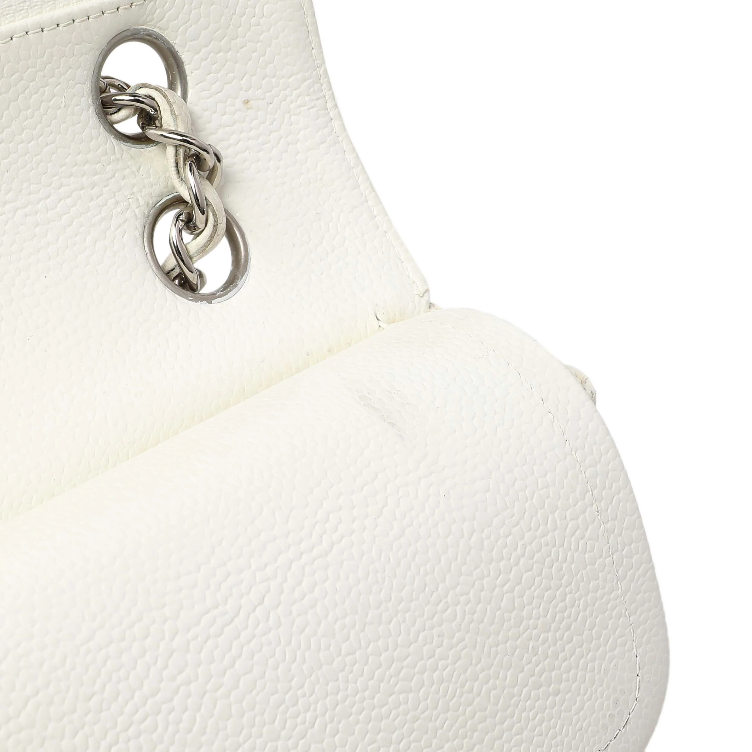 Chanel White Quilted Caviar Medium Classic Double Flap - Image 12
