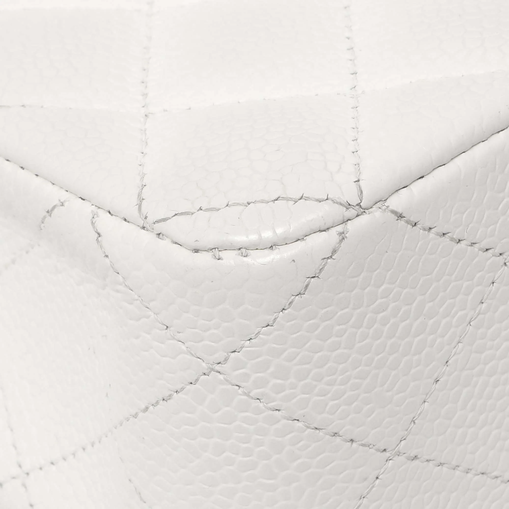 Chanel White Quilted Caviar Medium Classic Double Flap - Image 5