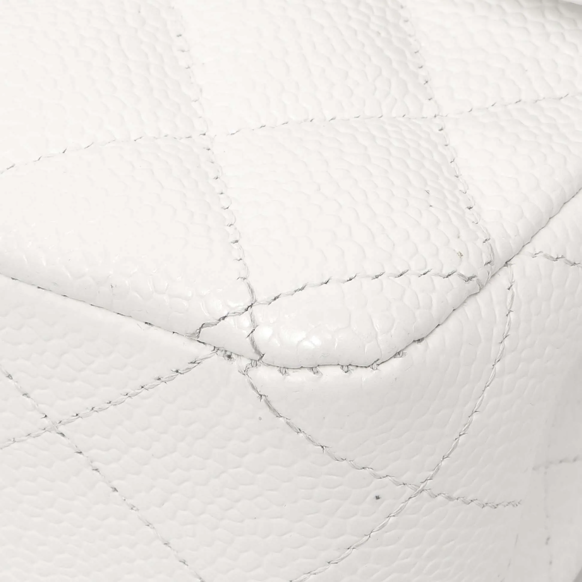 Chanel White Quilted Caviar Medium Classic Double Flap - Image 6