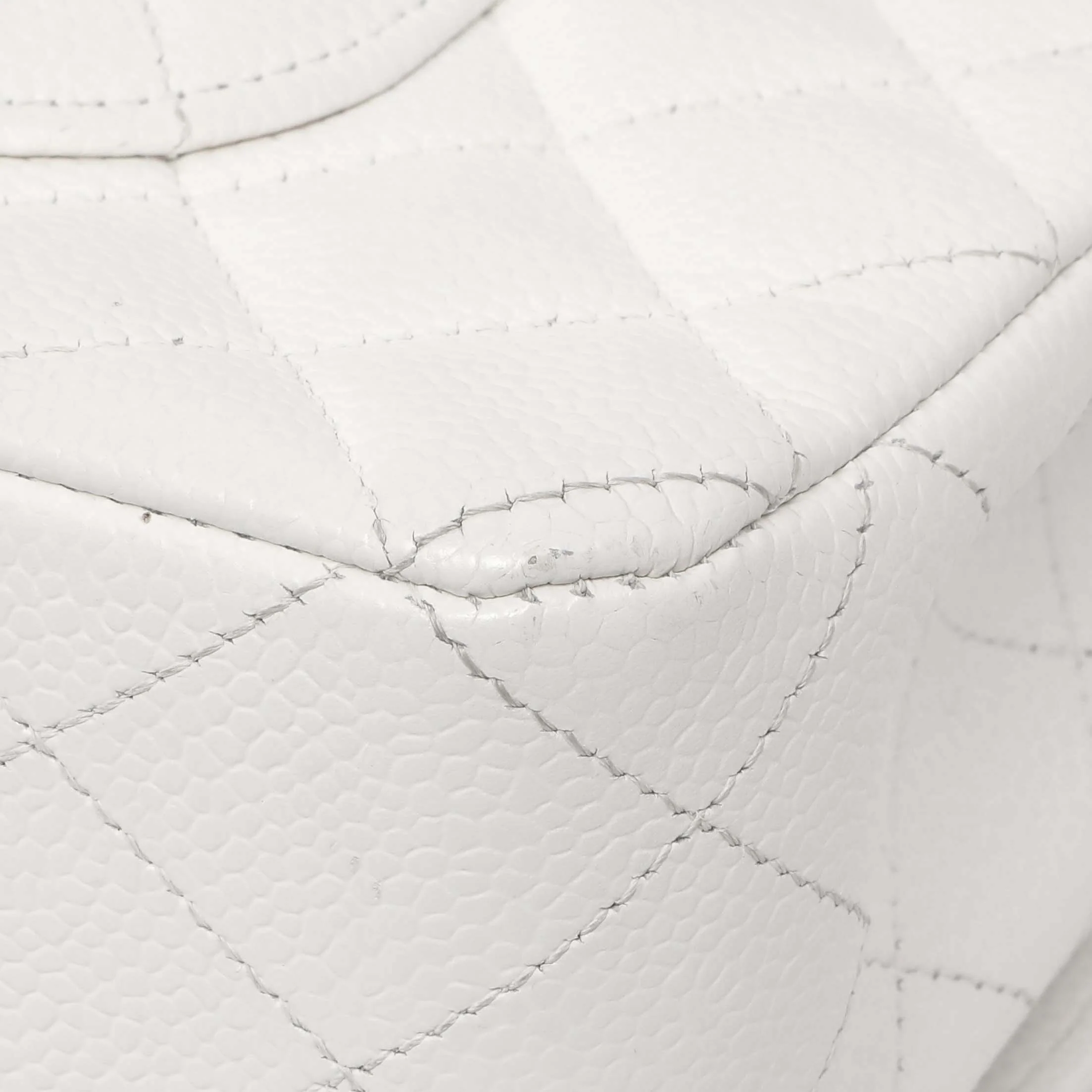 Chanel White Quilted Caviar Medium Classic Double Flap - Image 7