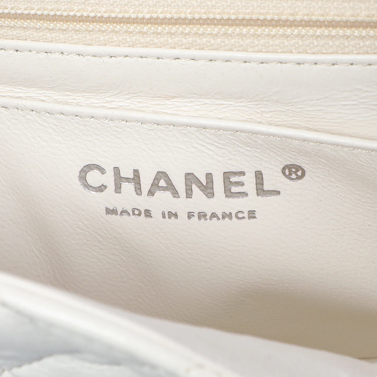 Chanel White Quilted Lambskin Mini Square Flap - Image 10