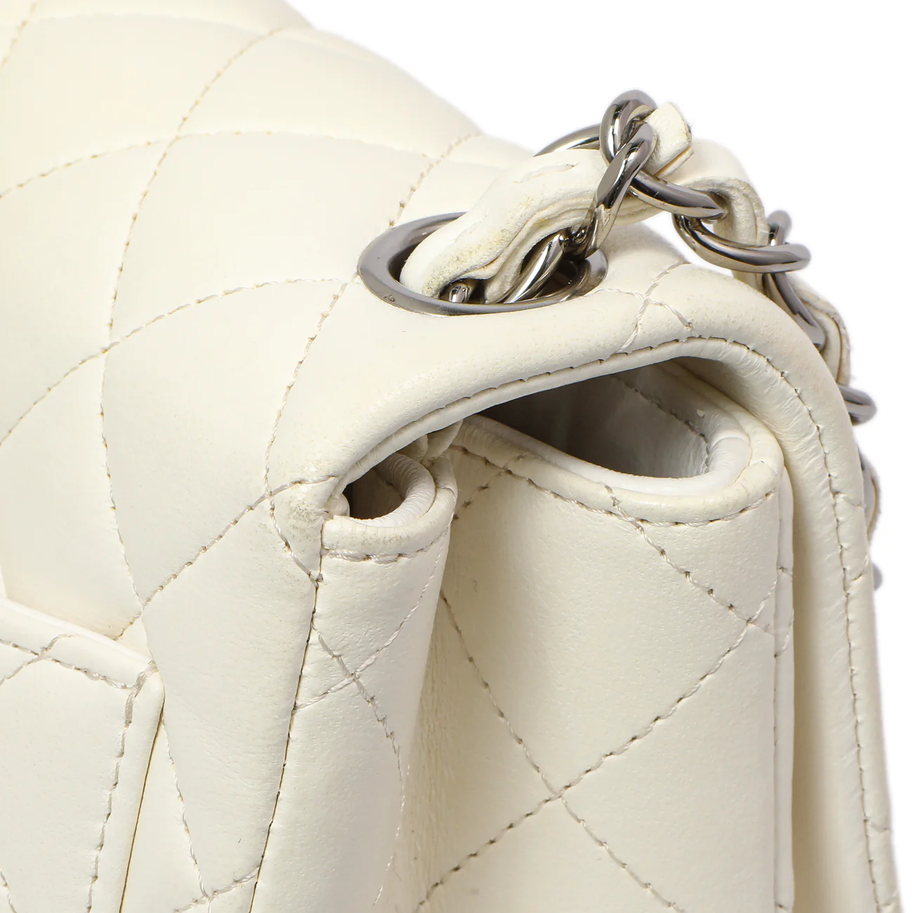 Chanel White Quilted Lambskin Mini Square Flap - Image 13