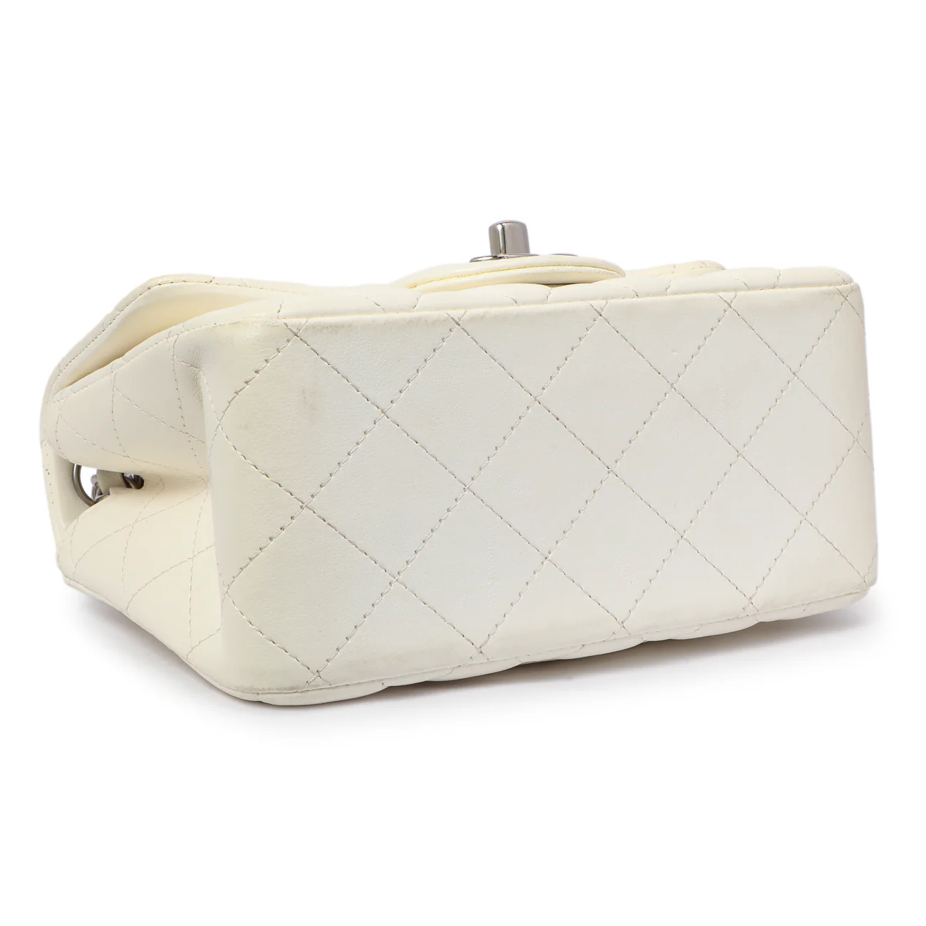 Chanel White Quilted Lambskin Mini Square Flap - Image 4