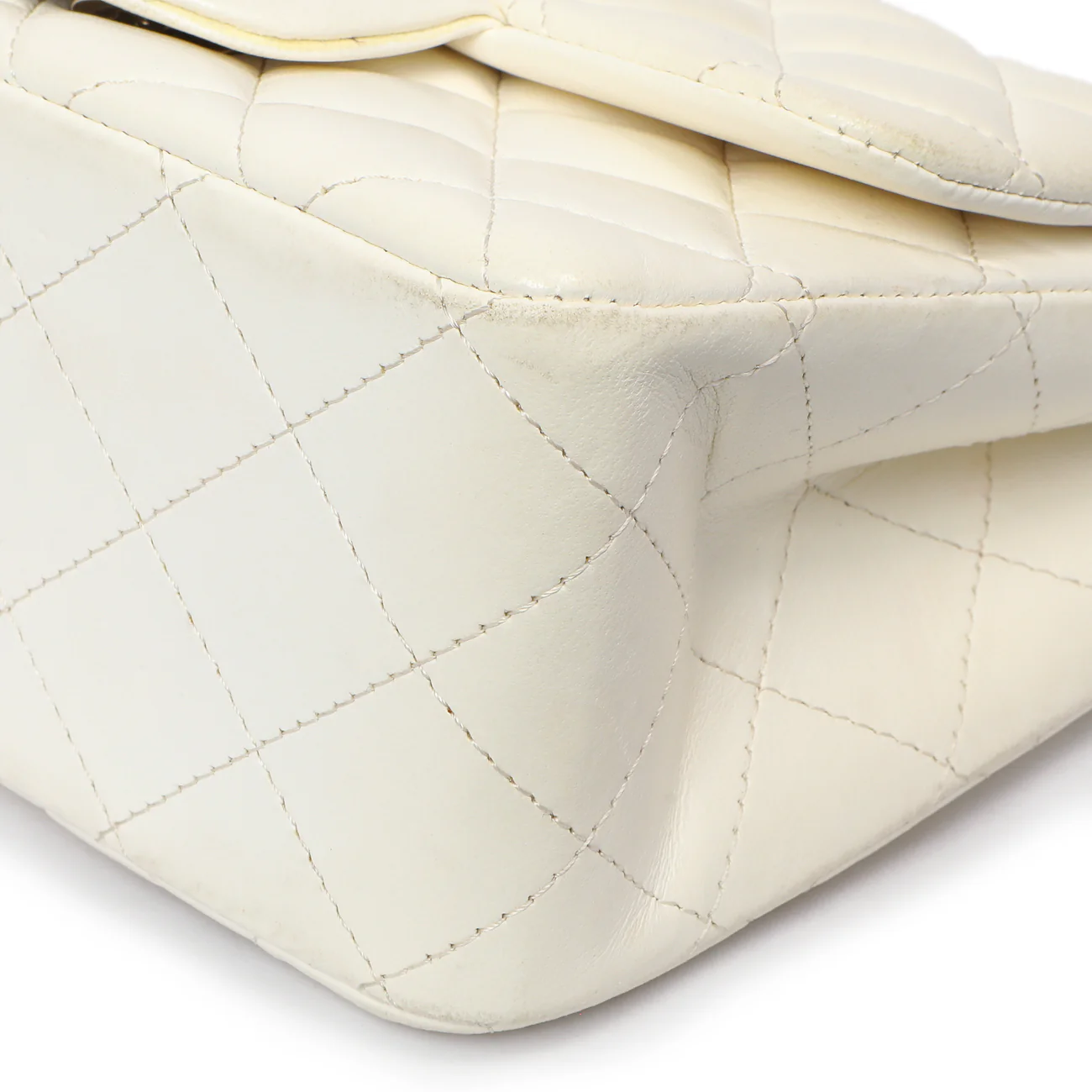 Chanel White Quilted Lambskin Mini Square Flap - Image 6